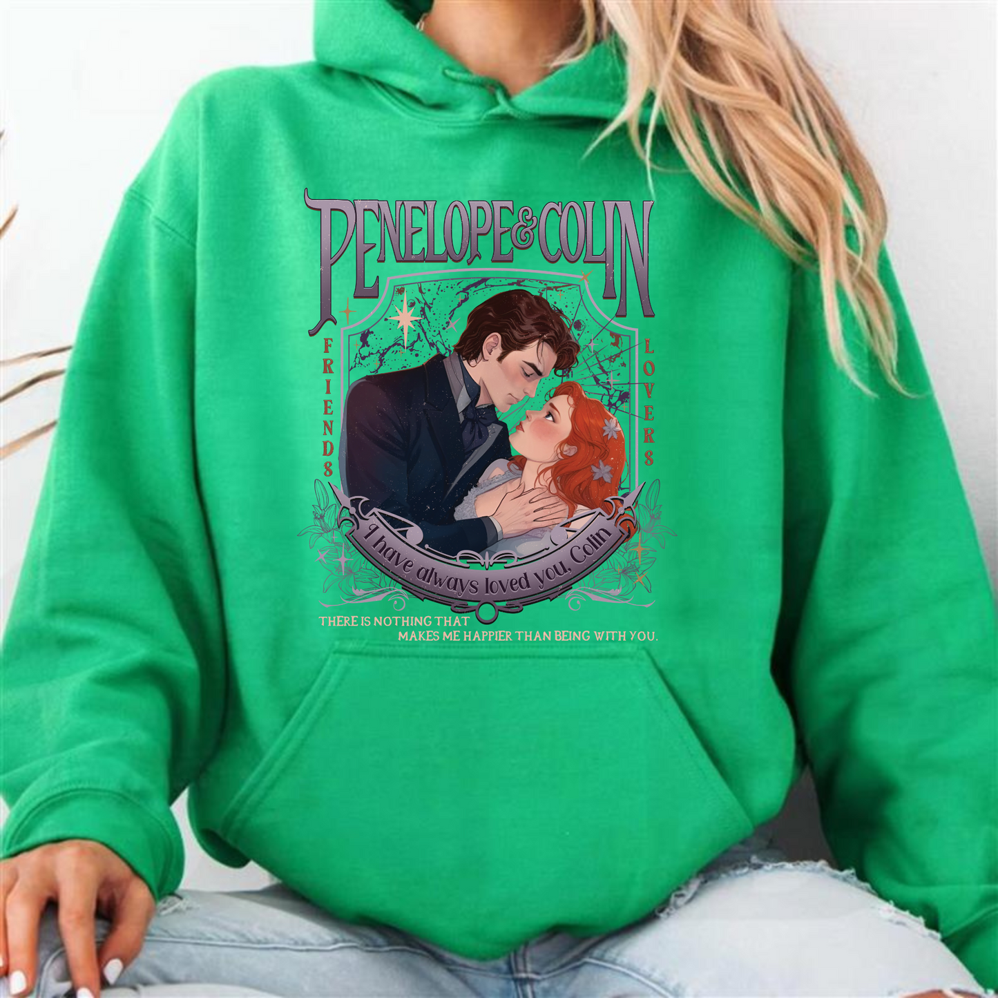 Penelope Featherington Hoodie, Penelope and Colin Hoodie, Lady Whistledown Colin and Penelope, Colin Carriage Ride, Pen and Colin Carriage Hoodie