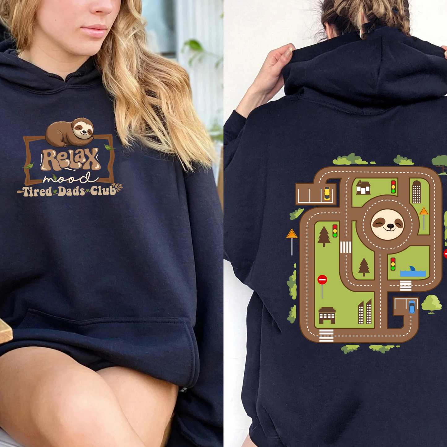 Race Car Track Hoodie for Dad, Race Track Hoodie for Dad, Racing Hoodie for Dad, Tired Dads Club, Tired Dads Club, Toy Car Massage Hoodie