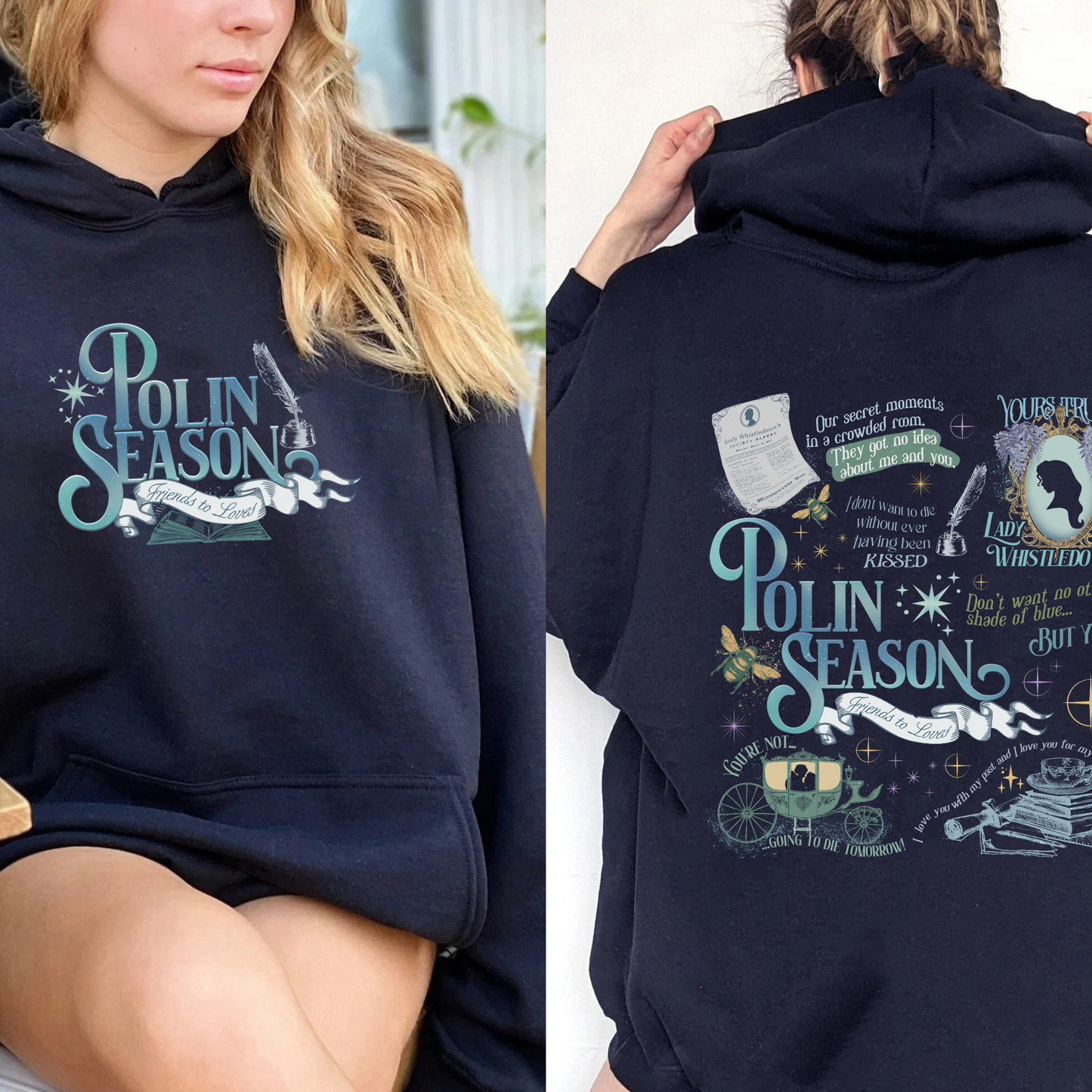 Penelope Colin Bridgerton Season 3 Hoodie, Polin Season, Penelope And Colin Hoodie, Spill The Tea Lady Whistledown's Society Papers Hoodie