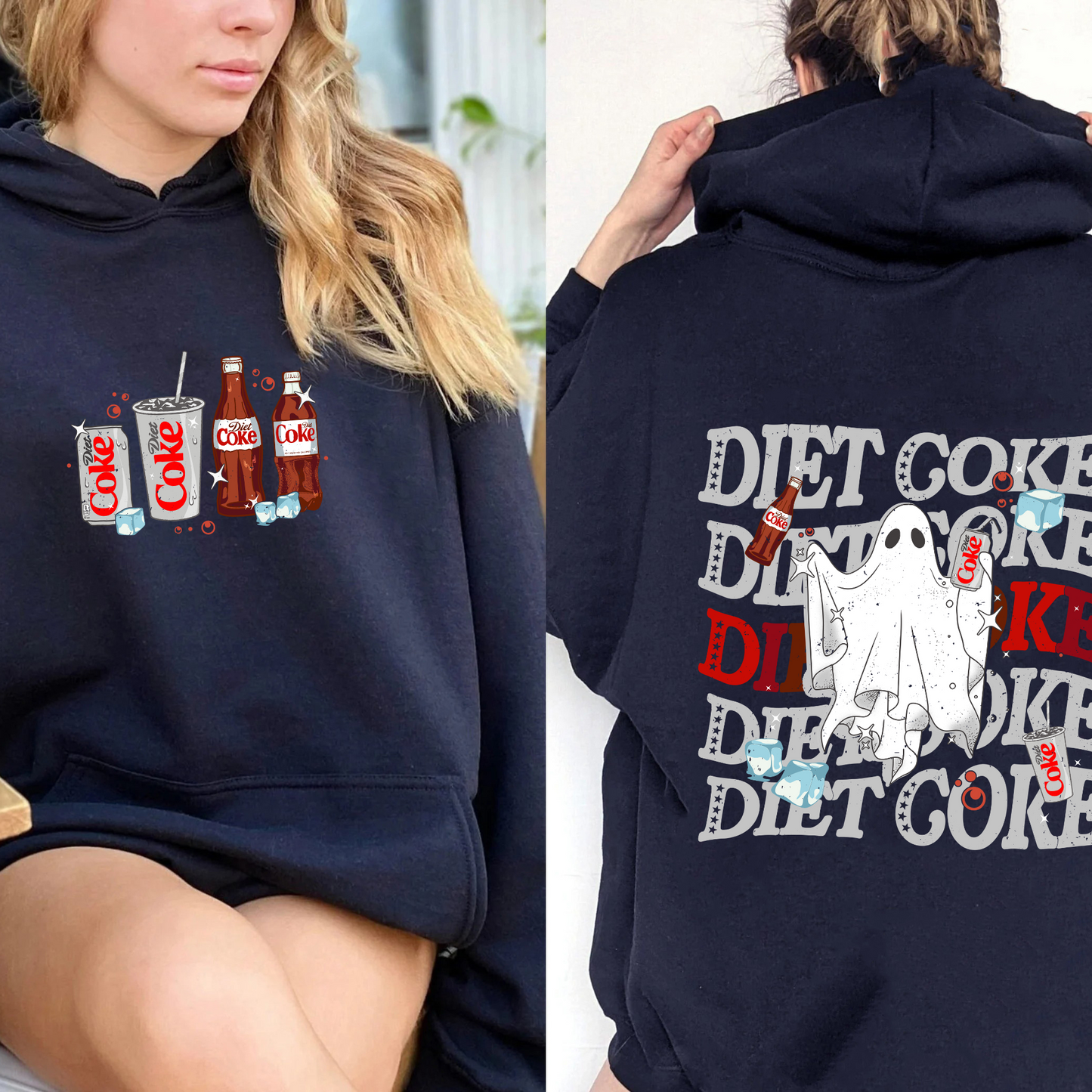 Halloweeen Ghost Hoodie, Diet Coke Ghost Hoodie, Diet Coke Teacher Hoodie