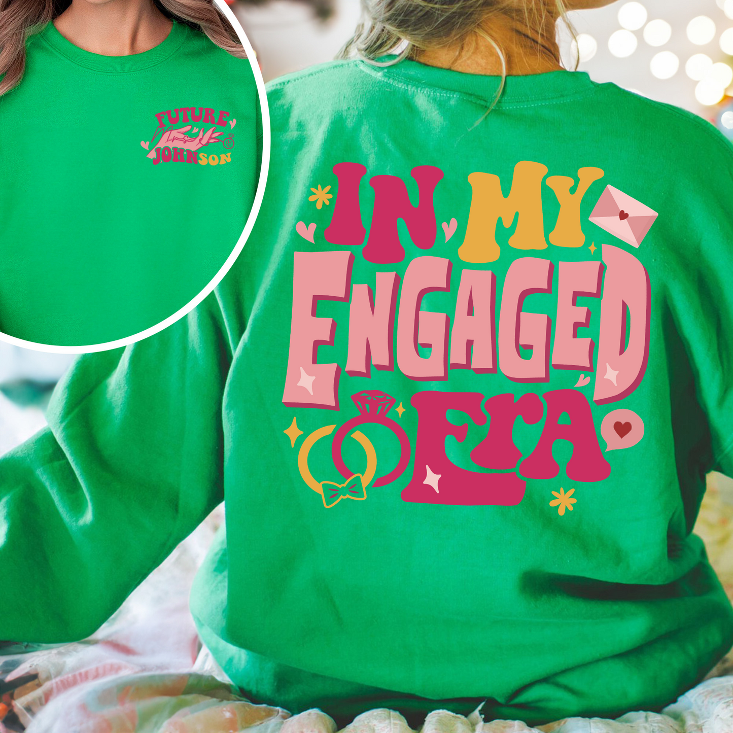 Custom Bachelorette Sweatshirt,Custom In My Engaged Era Sweatshirt,Custom Bride