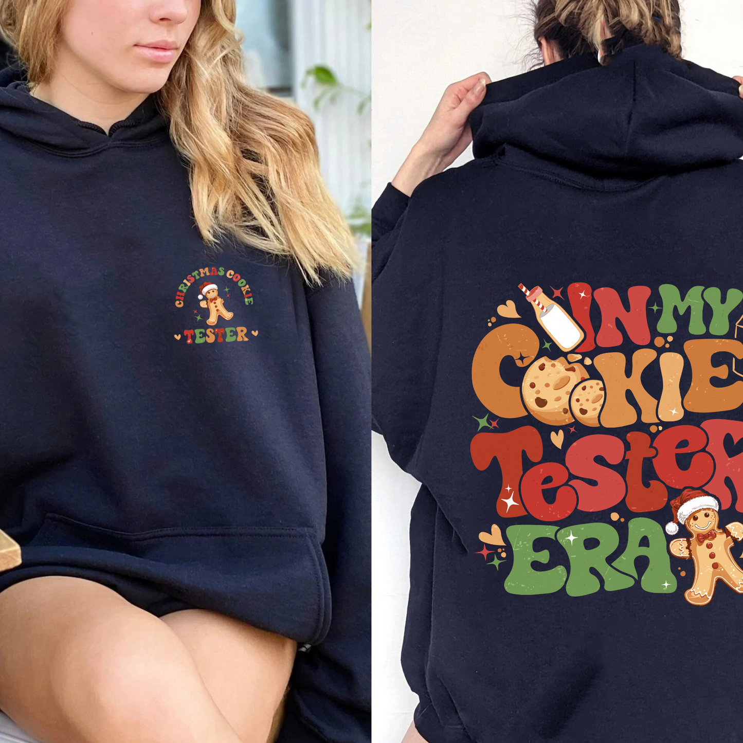 Christmas Couples Hoodie, Christmas Cookie Baker and Tester Hoodie, Matching Christmas Hoodie