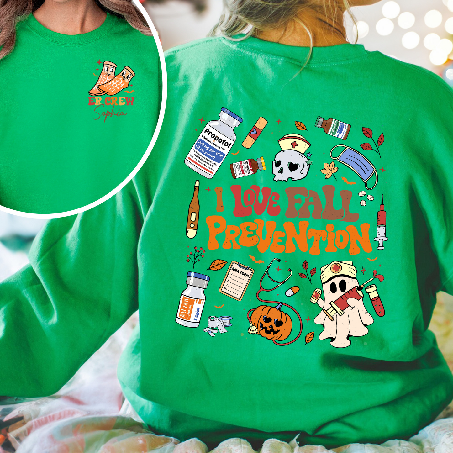 Halloween Nurse Sweatshirt, Custom Fall Nurse Prevention Sweatshirt, Nurse Boo Crew Sweatshirt