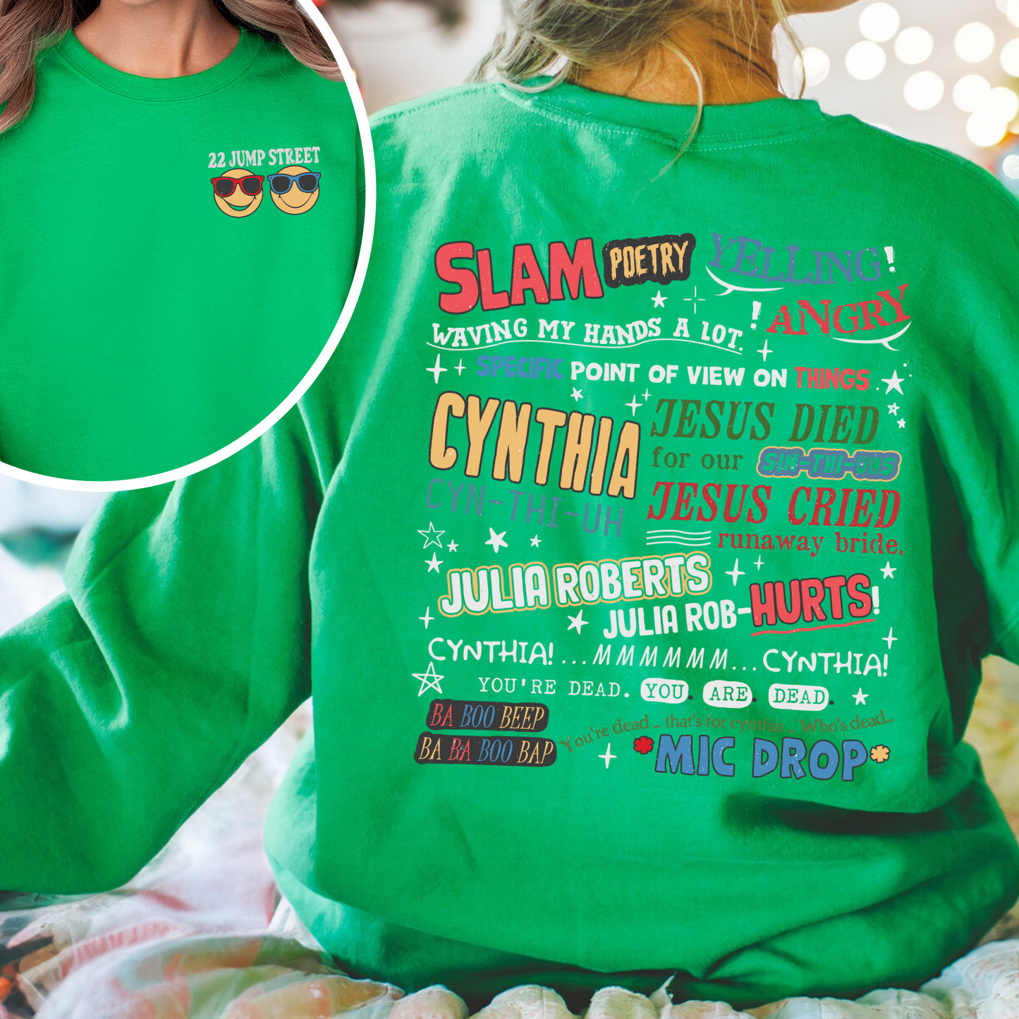 Cynthia Slam Poetry Sweatshirt, Sweatshirt With Poetry, Funny Sweatshirt, 22 Jumb Street Sweatshirt, Slam Poetry Quotes