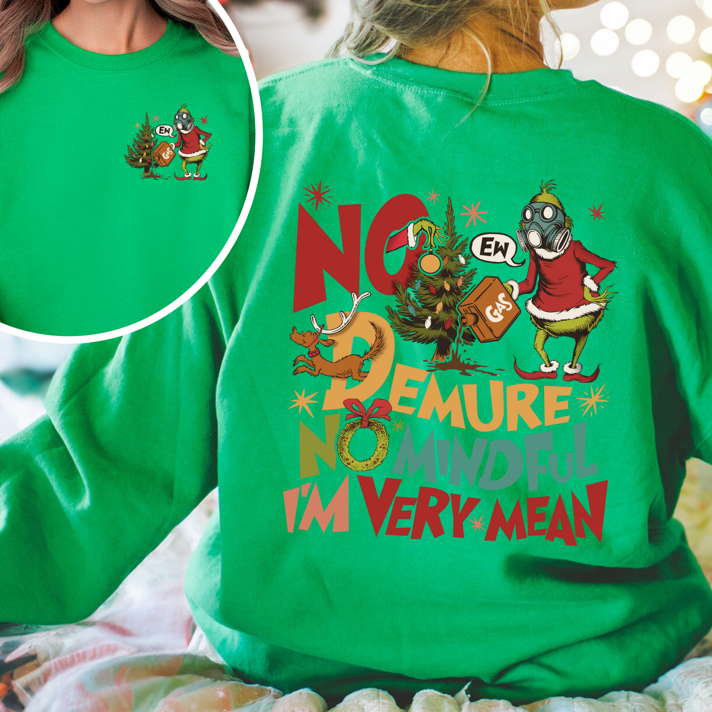 Funny Christmas Sweatshirt, Ew People Sweatshirt, Im Fine Everything Is Fine Christmas Sweatshirt