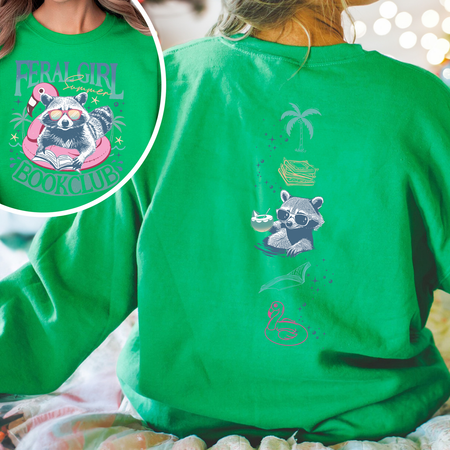 Book Girl Summer Sweatshirt, Beach Book Lover Summer Bookish Funny Reader, Feral Girl Summer, Bookish Sweatshirt, Gift For Her, Romance Book