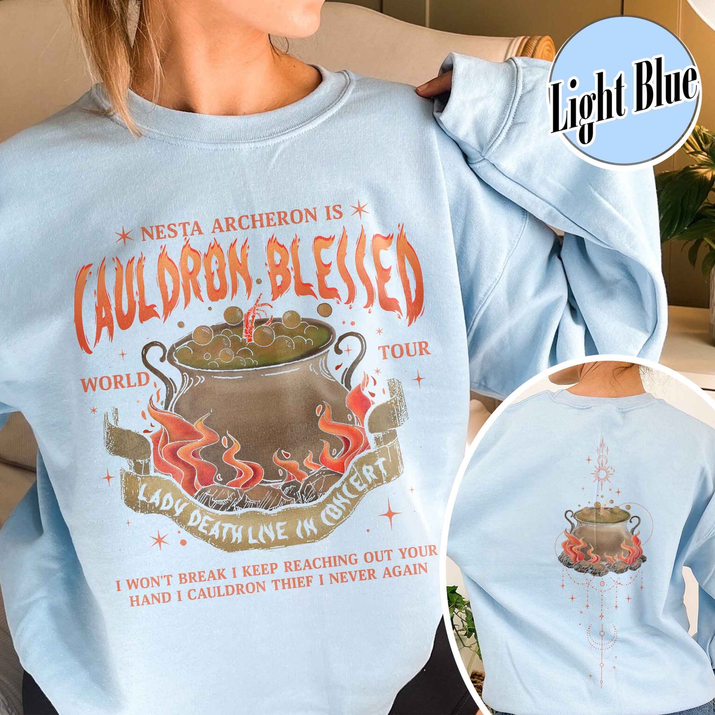 Nesta Archeron Sweatshirt, Cauldron Blessed Sweatshirt,Nesta Archeron Cauldron Blessed,Nesta Archeron Gifts, Acosf Sweatshirt,Lady Death,Bookish Gift