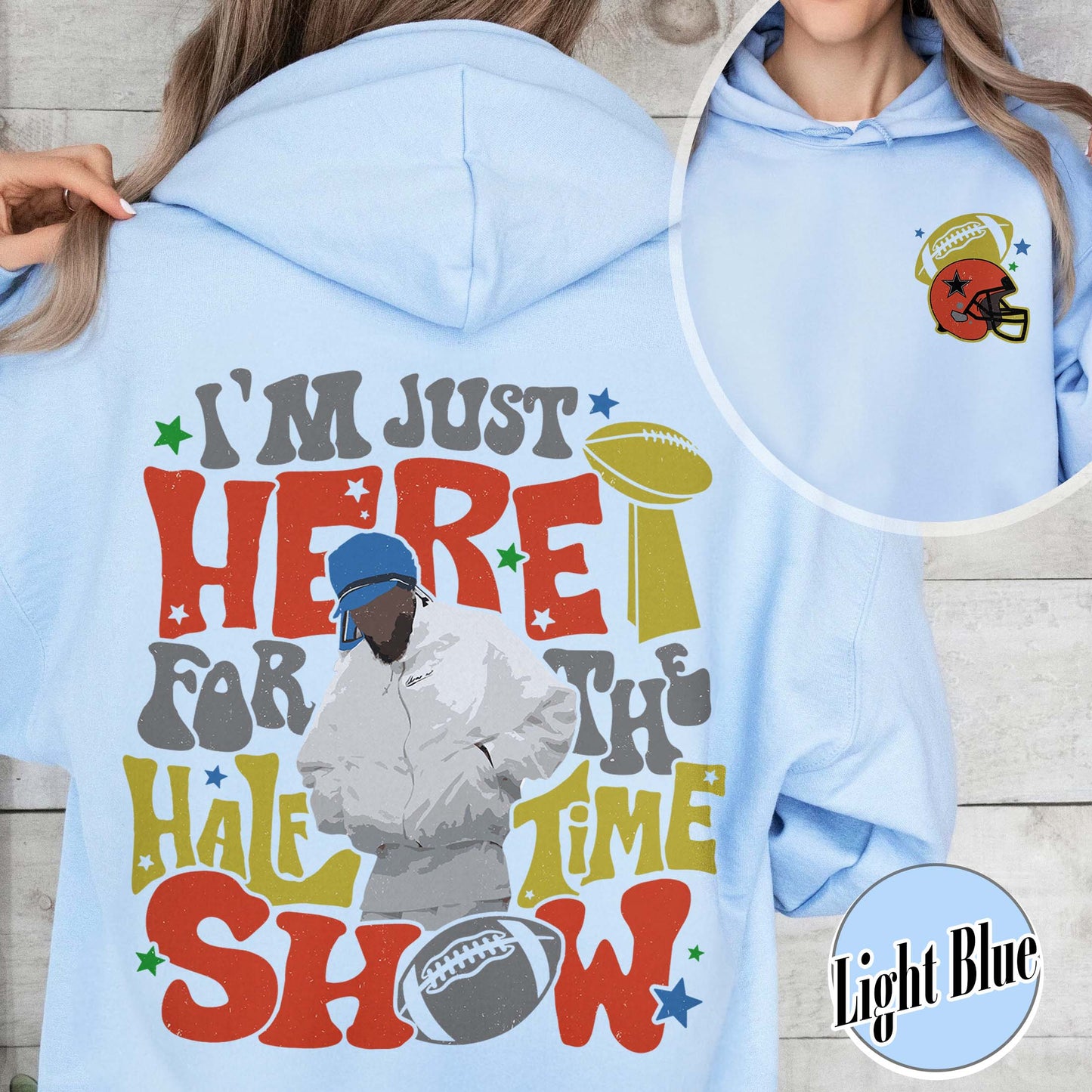 America Football Hoodie, Im Just Here for the Halftime Show 2025 Hoodie, Team Halftime Hoodie