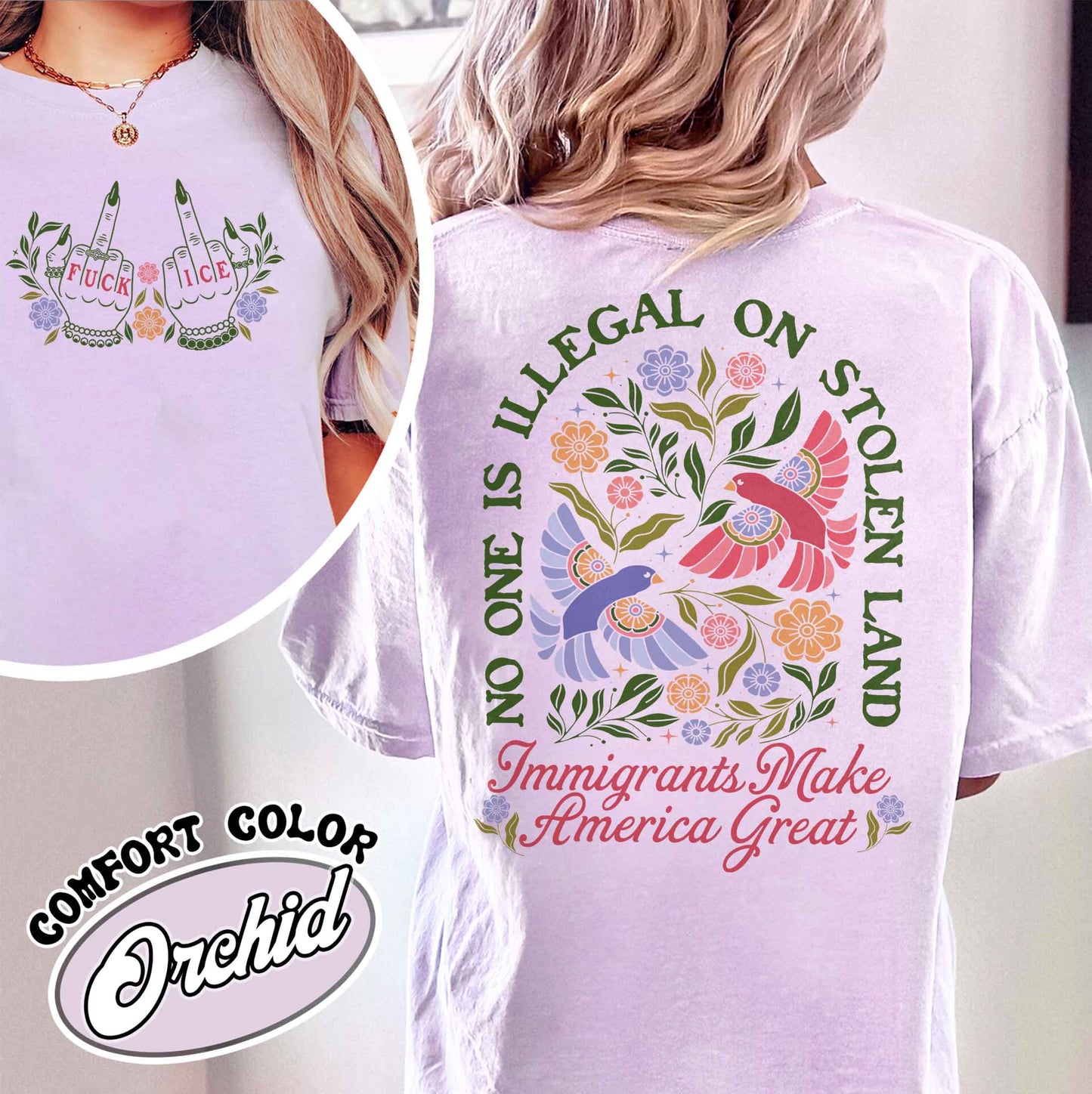 Anti ICE Comfort Colors shirt, No One Is Illegal On Stolen Land Shirt, Social Justice Shirt