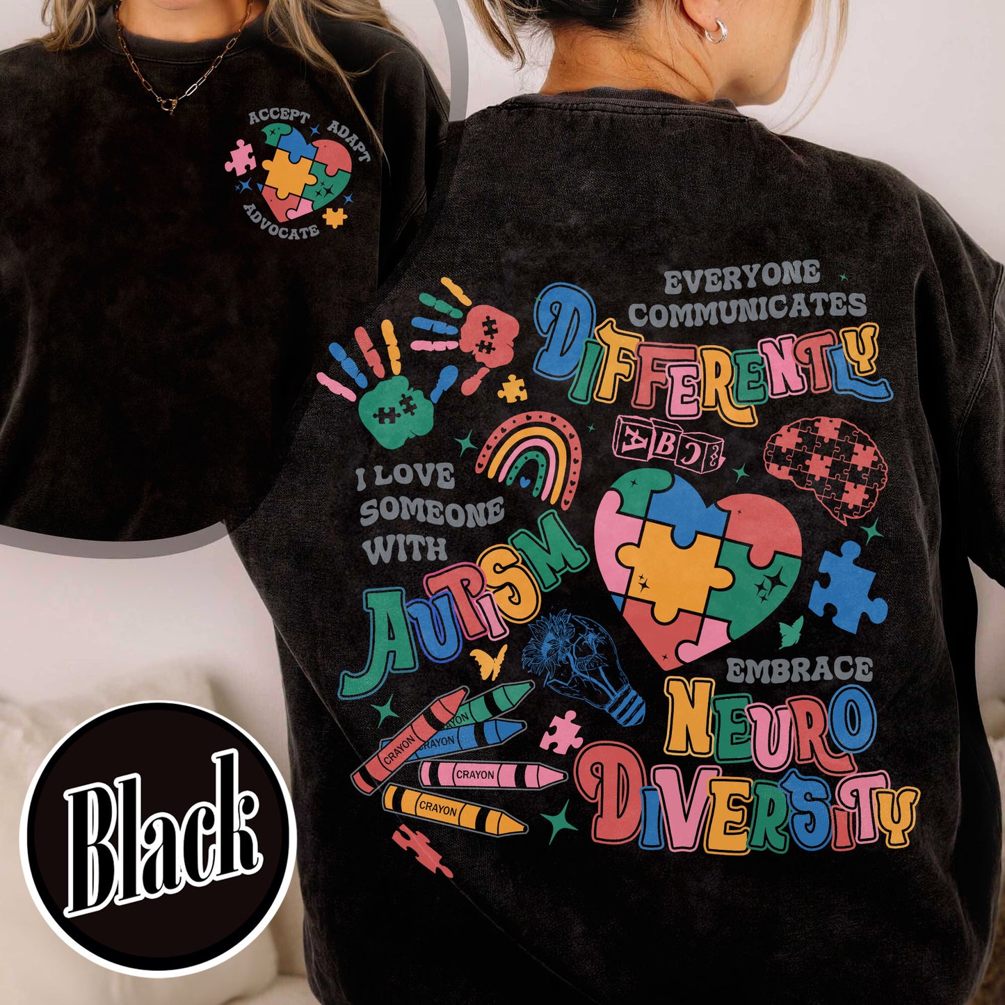 Autism Awareness Sweatshirt,Everyone Communicates Differently Autism Sweatshirt