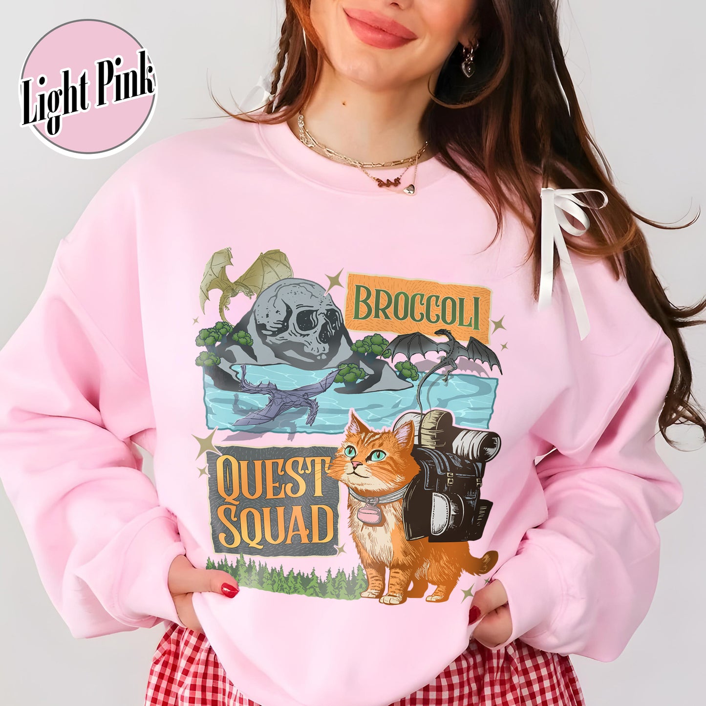 Bookish Sweatshirt, Onyx Storm Quest Squad Broccoli Sweatshirt, Brocolli Kitten Team
