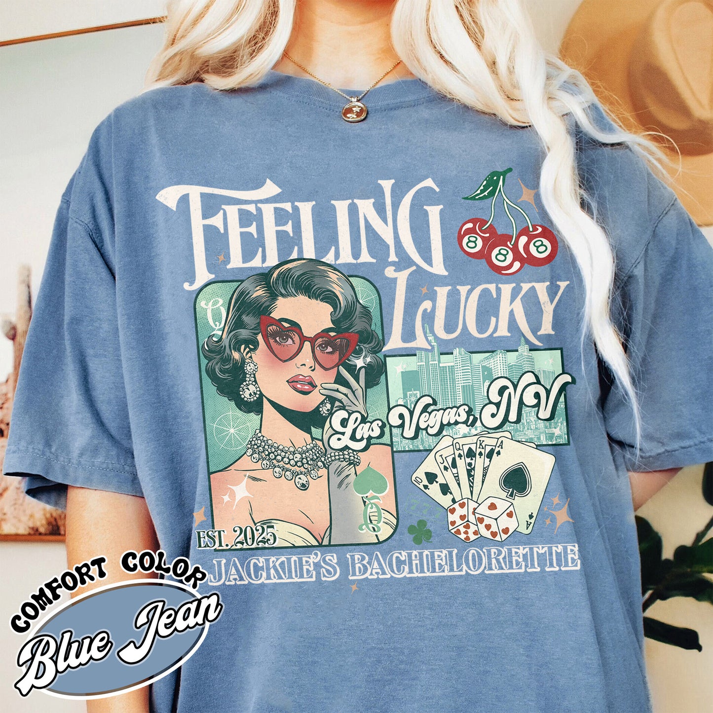 Bachelorette Comfort Colors Shirts, Lucky In Love Bride, Feeling Lucky Girls Trip Shirts, Casino Bach Trip Tee