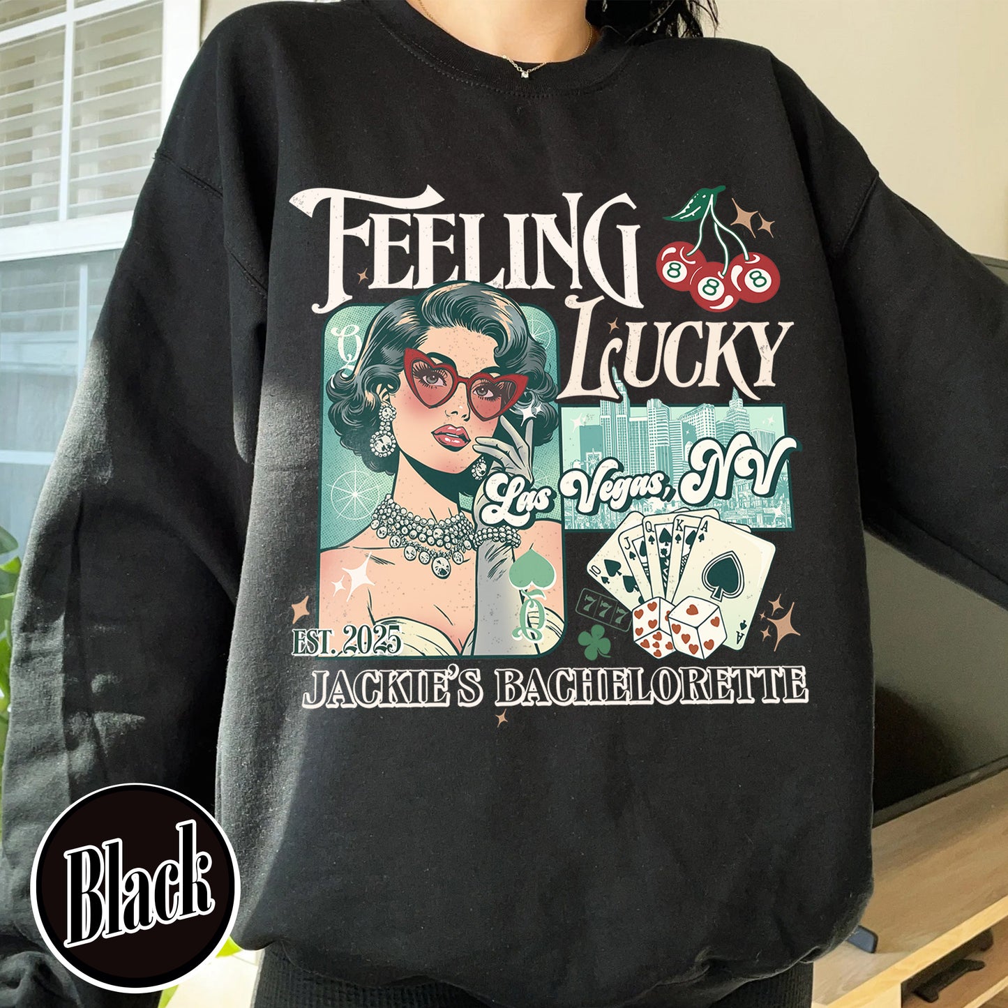 Bachelorette Sweatshirts, Lucky In Love Bride, Feeling Lucky Girls Trip Sweatshirts, Casino Bach Trip Sweatshirt