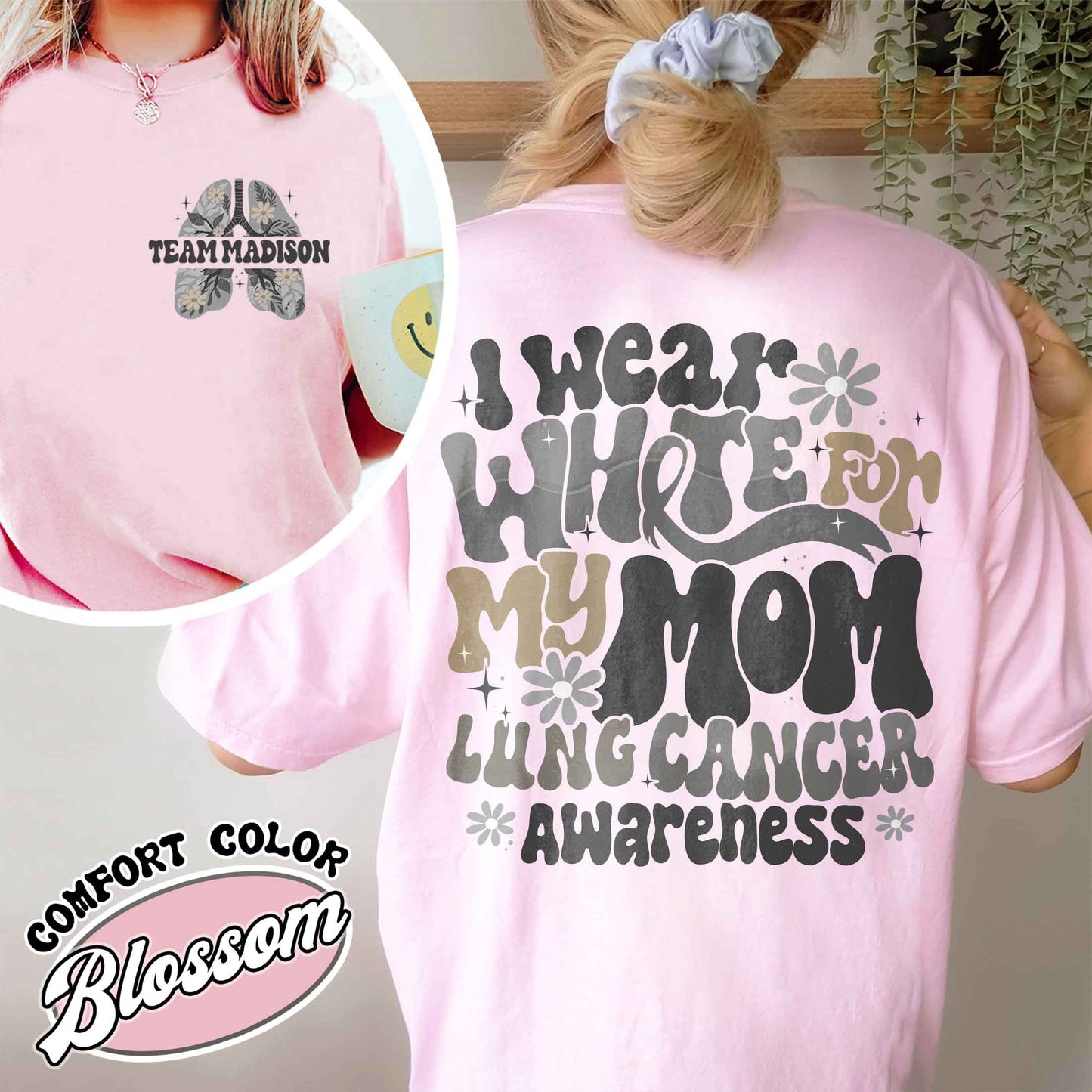 Cancer Awareness Comfort Color Shirt, Lung Cancer Support Shirt, White Ribbon Lung Cancer Fighter Shirt