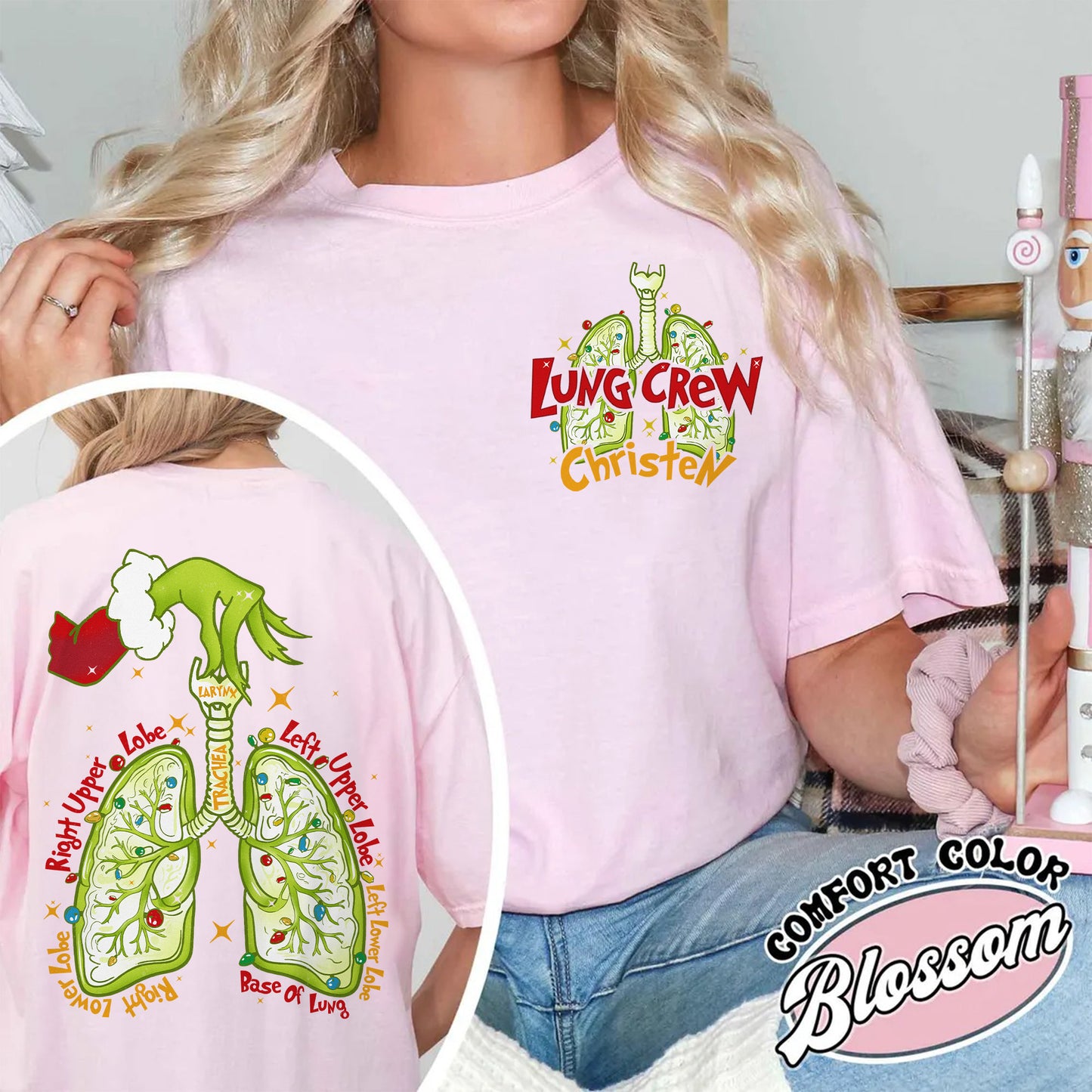 Christmas Nurse Shirt, Lung Cancer Team Shirts, Medical Student Shirt, Lung Anatomy Shirt, Lung Christmas Lights Shirts, Custom Lung Crew Shirt
