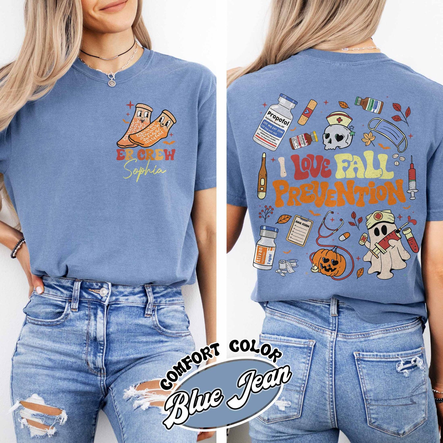 Halloween Nurse Comfort Color Shirt, Custom Fall Nurse Prevention Shirt, Nurse Boo Crew Shirt