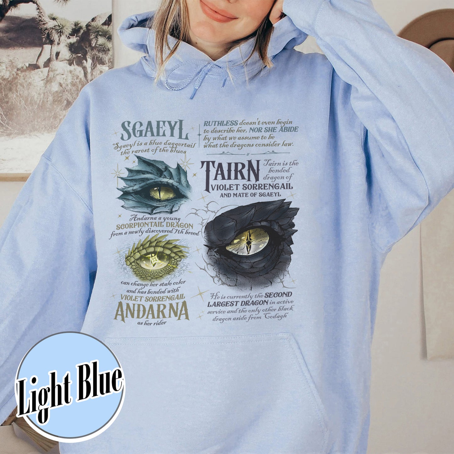 Bookish Hoodie, Fourth Wing Dragon’s Eyes Hoodie, Gift for Readers, Dragon Rider Hoodie