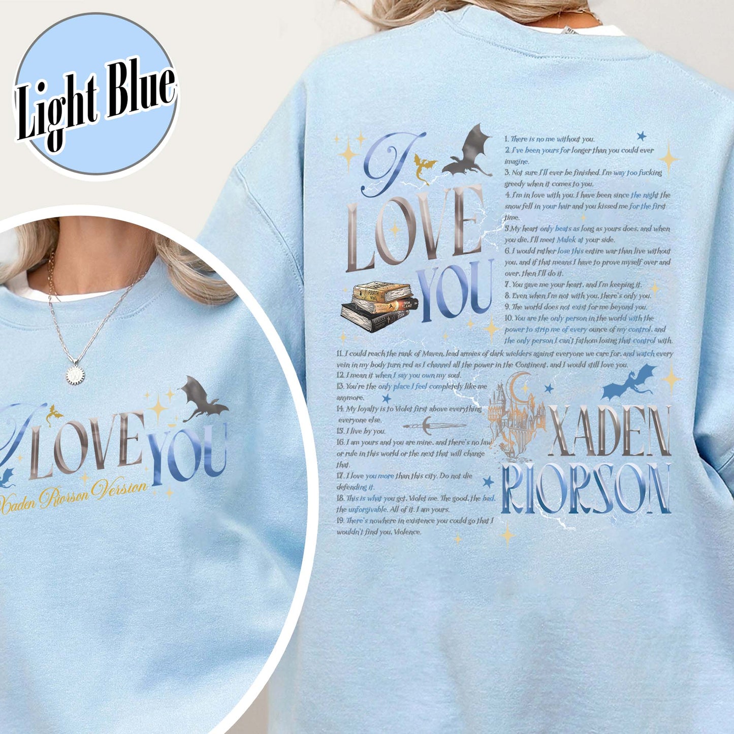 Bookish Sweatshirt, I Love You Xaden Riorson Version Sweatshirt, Fourth Wing Book Sweatshirt