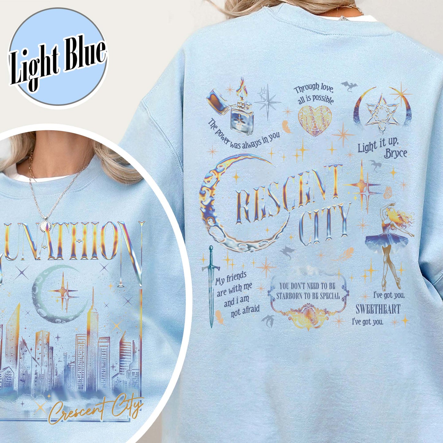 Bookish Sweatshirt, Lunathion Crescent City Sweatshirt, Bryce Quinlan Crescent City Sjm Merch