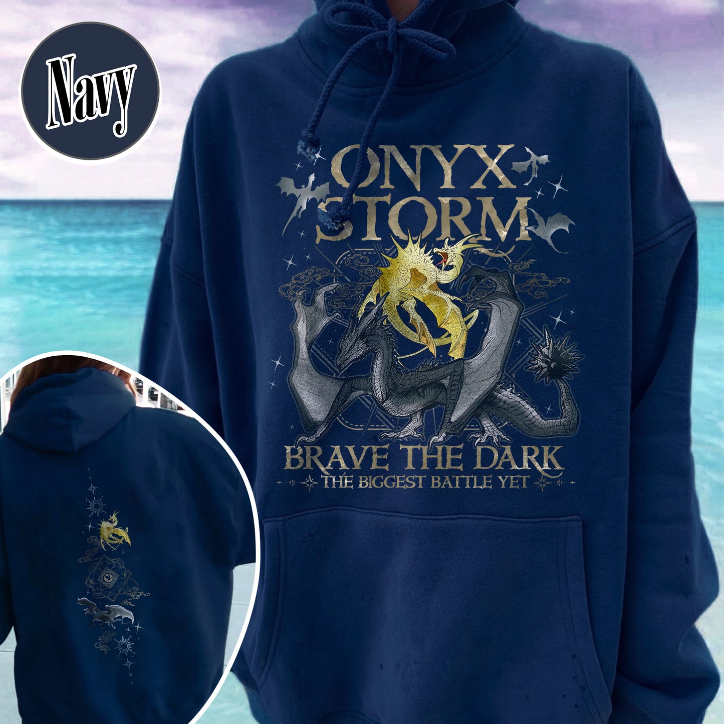 Bookish Hoodie, Onyx Storm Brave the Dark Hoodie, Fourth Wing Series Hoodie, Dragon Rider Hoodie