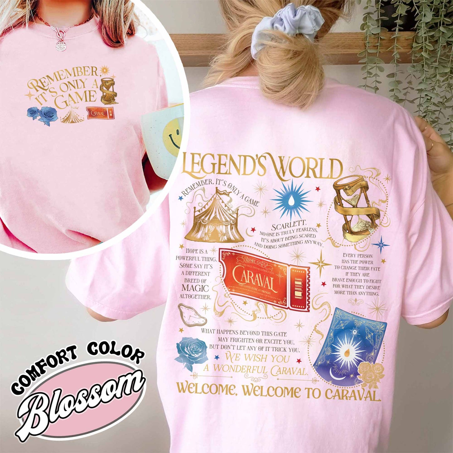 Bookish Comfort Color Shirt, Remember It’s Only a Game Shirt, Caraval Legendary Shirt, Caraval Merch