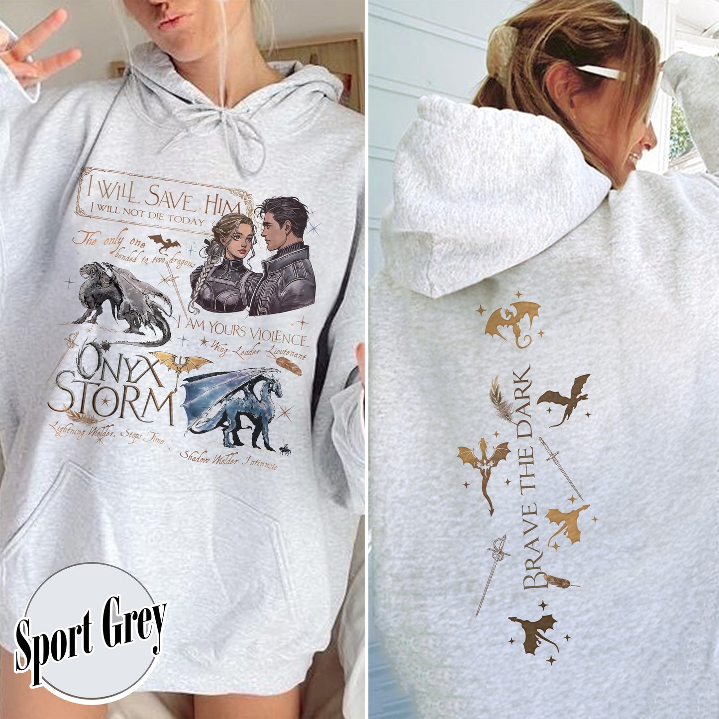 Bookish Hoodie, in My Onyx Storm Era Hoodie, Basgiath War College Hoodie, Fourth Wing Hoodie