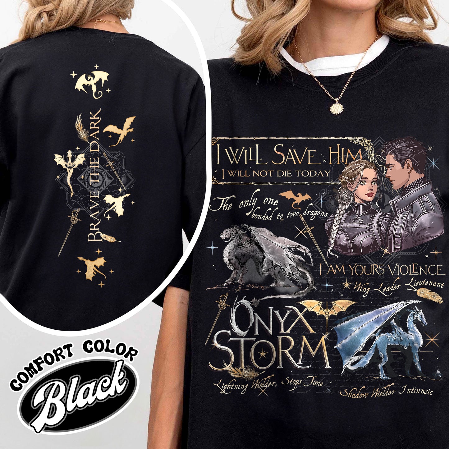 Bookish Comfort Color Shirt, in My Onyx Storm Era Shirt, Basgiath War College Shirt, Fourth Wing Shirt