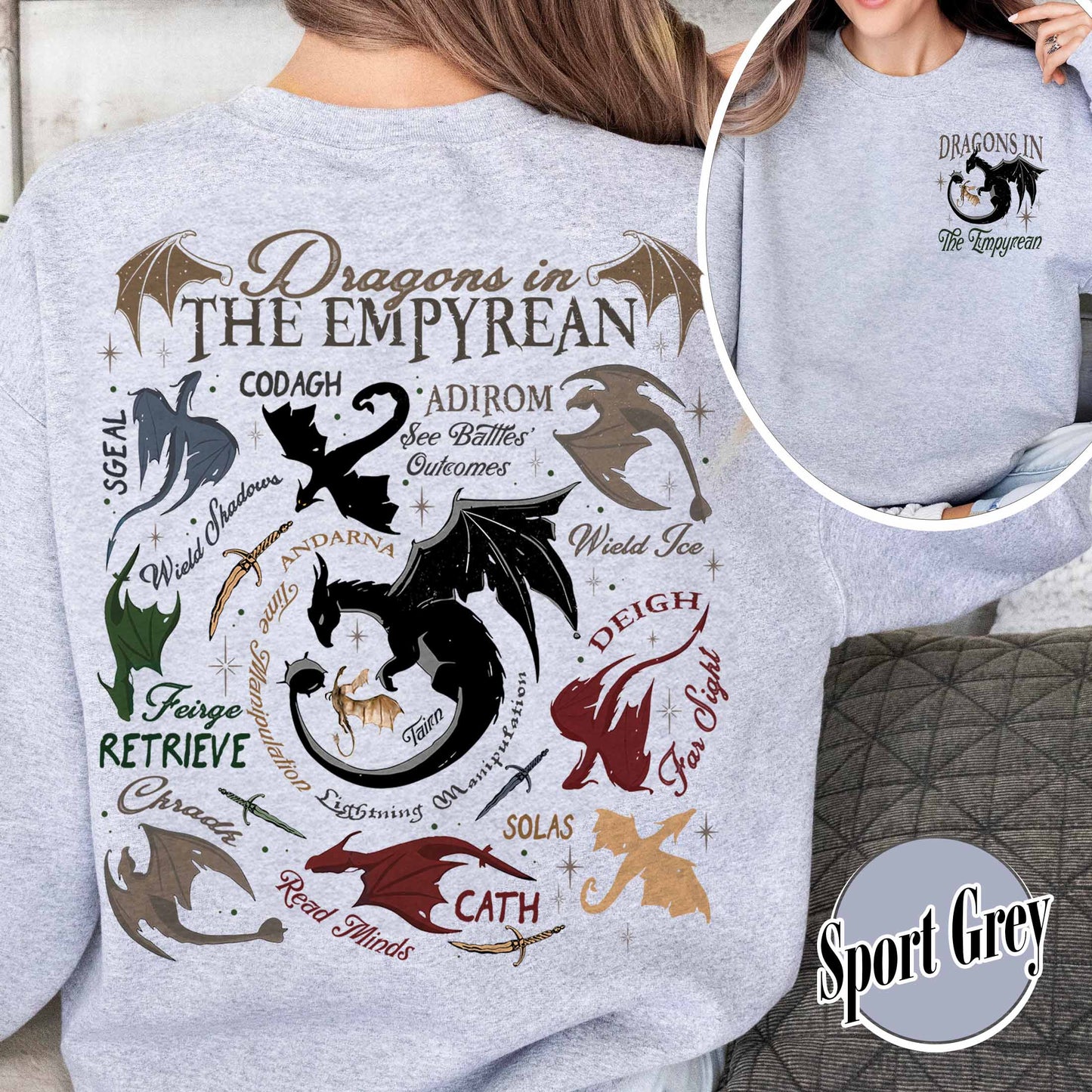 Bookish Sweatshirt, Dragons in fourth wing Sweatshirt,Fourth Wing Dragon,Dragon in The Empyrean Sweatshirt