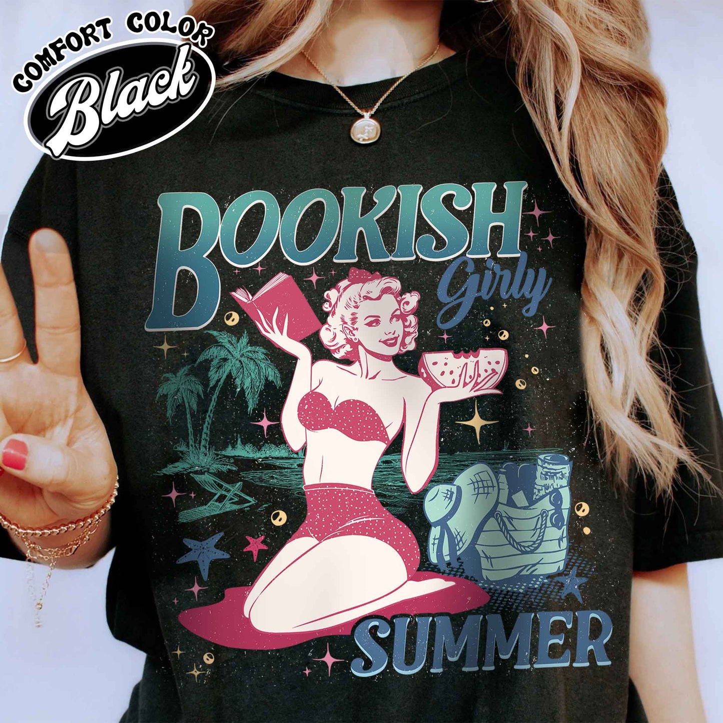 Book Girl Summer Shirt, Beach Book Lover Summer Bookish Funny Reader, Feral Girl Summer, Comfort Colors T Shirt, Bookish Shirt, Romance Book