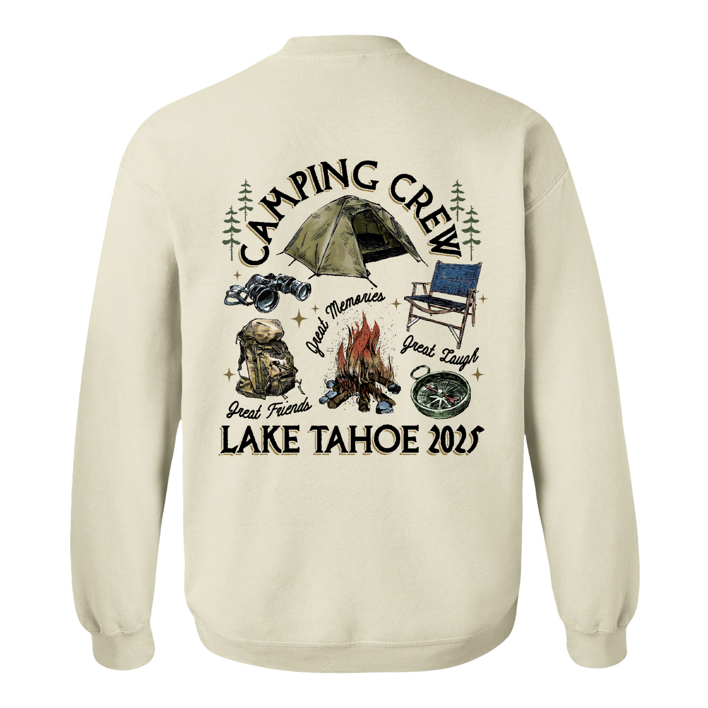Camping Sweatshirt, Custom Camping Crew 2025 Sweatshirt, Friends Camping Sweatshirt, Matching Camping Sweatshirt