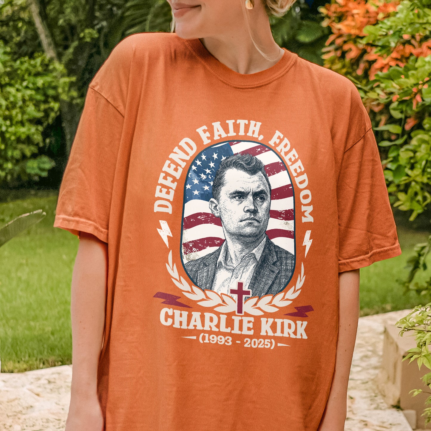 Charlie Kirk Defend Faith Freedom Shirt: Retro Americana Tribute Tee
