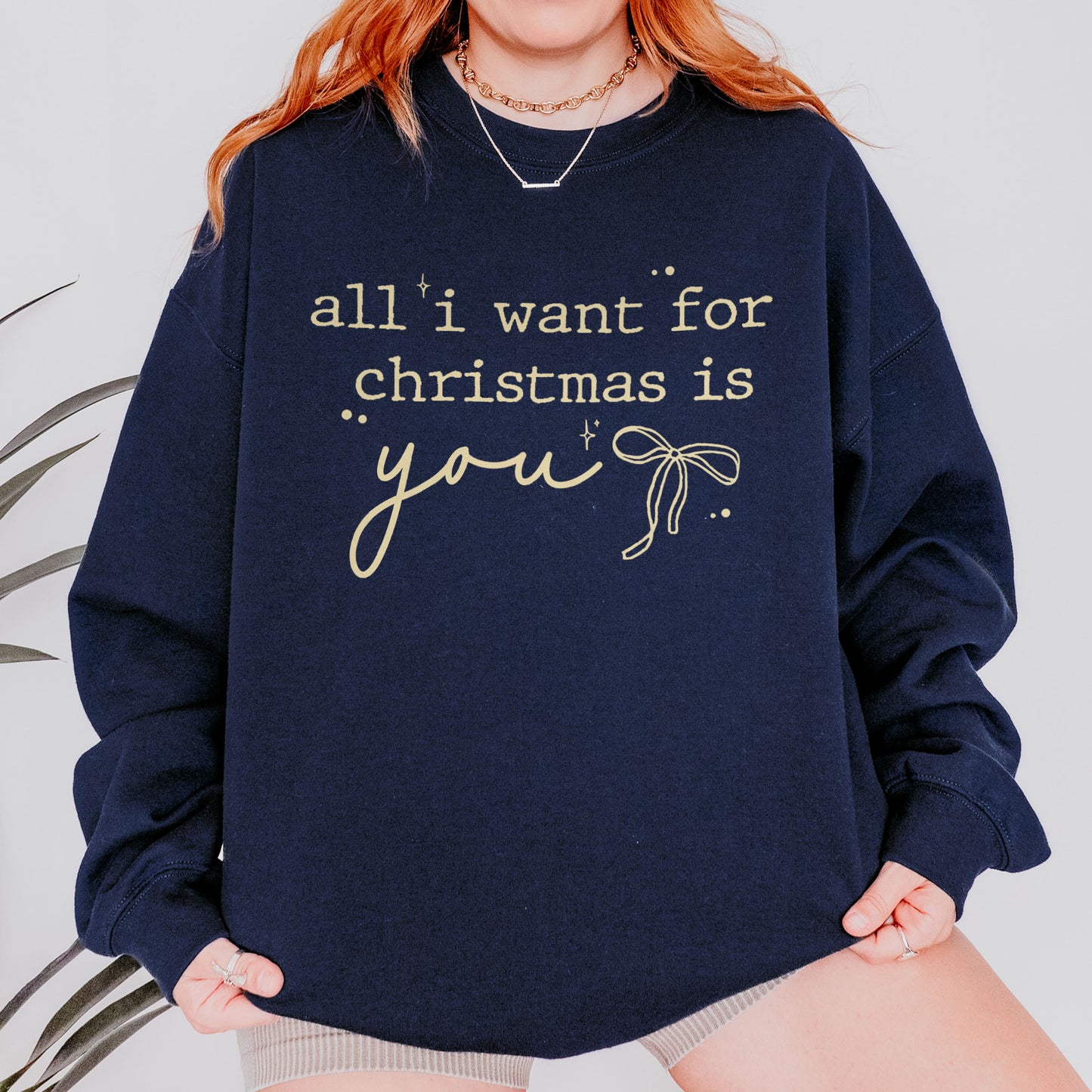 Christmas Quote Sweatshirt: All I Want For Xmas Is You Sweatshirt, Christmas Couple Sweatshirt, Retro Holiday Sweatshirt