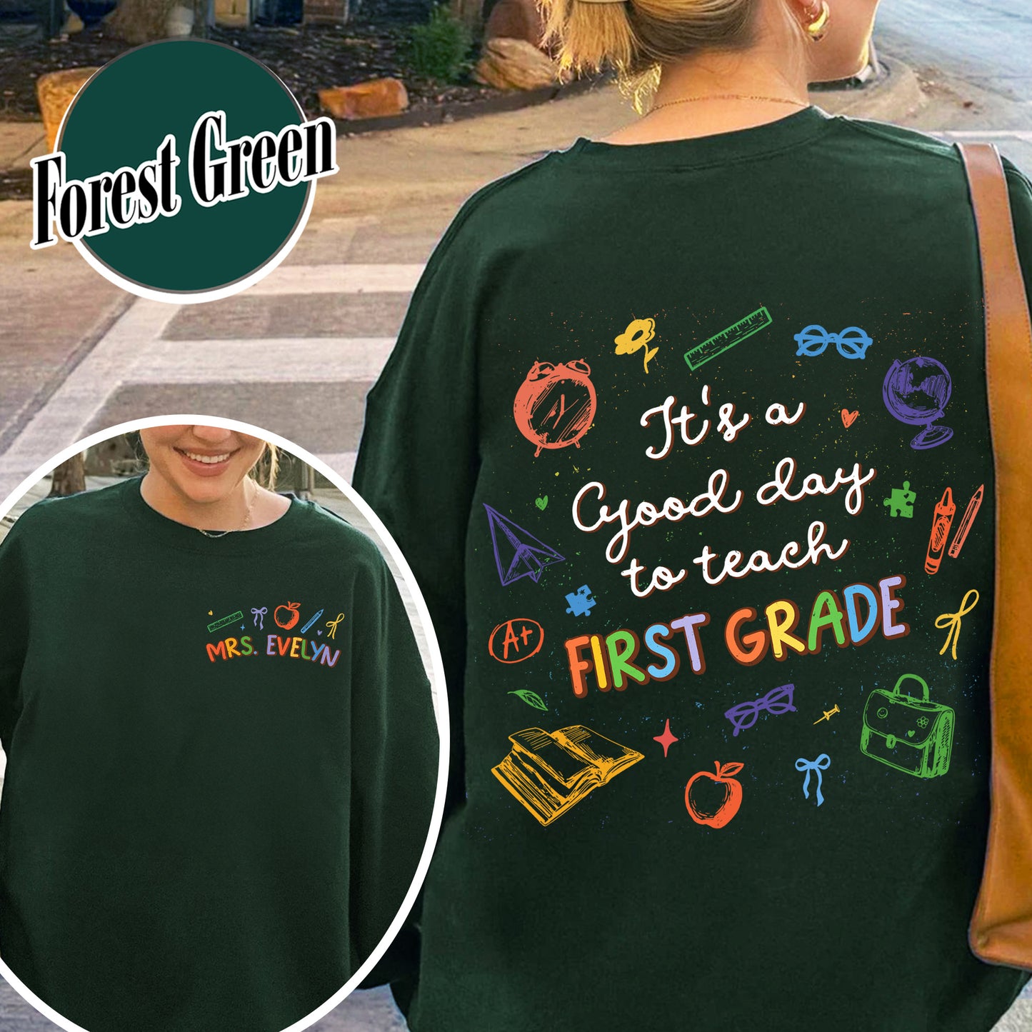 First Grade Teacher Sweatshirt, 1st Grade Teacher Sweatshirt, First Grade Sweatshirt, Elementary School, Teaching Sweatshirt