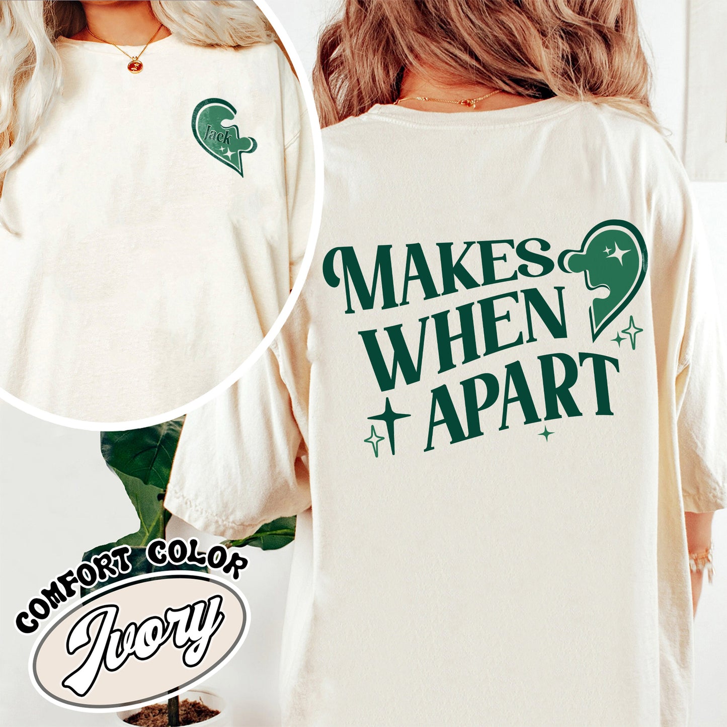 Custom Valentine Comfort Colors Shirt,Nothing Makes Sense When Were Apart,Matching Couple Valentine Shirt