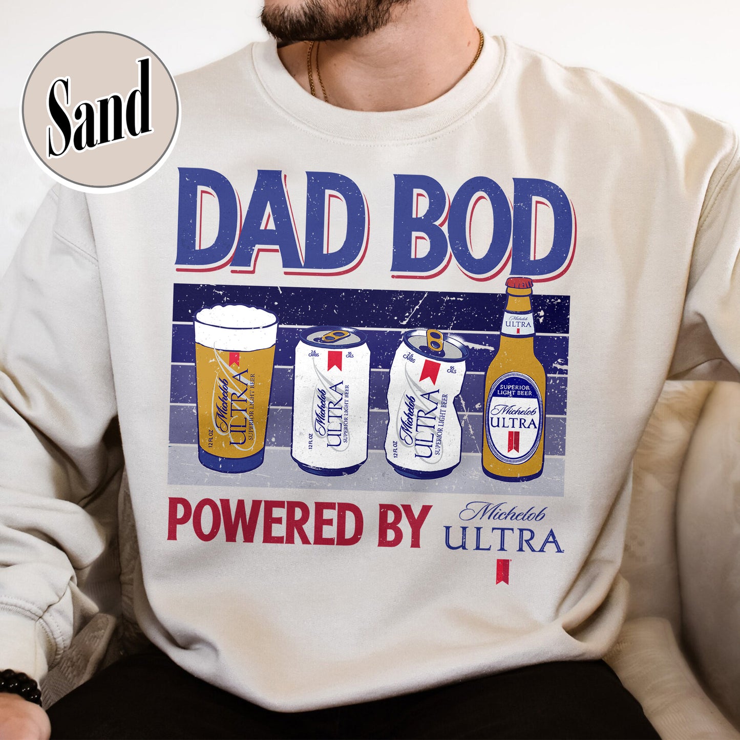 Dad Bod Sweatshirt, Father's Day Sweatshirt, Dad Bod Powered Sweatshirt,Dad Bod Powered By Sweatshirt
