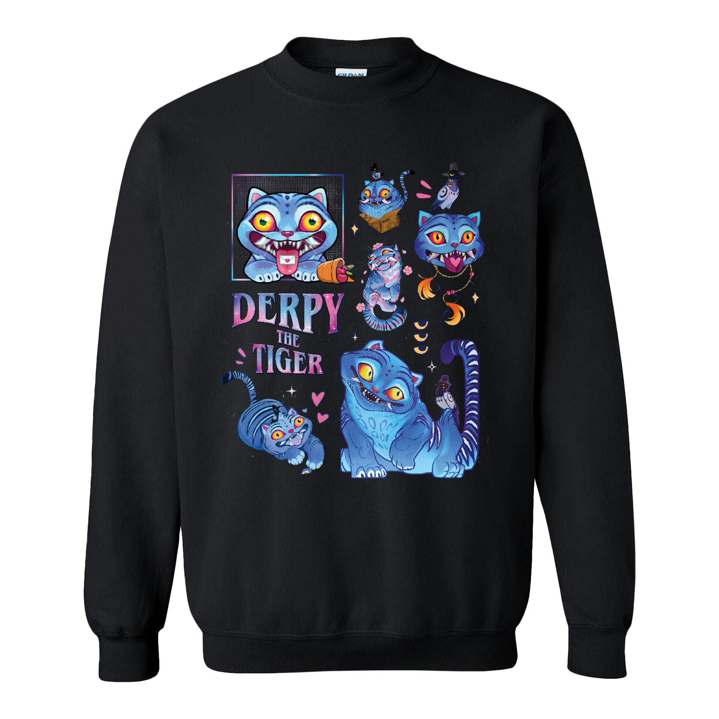 Derpy the Tiger Sweatshirt, Huntrix Tiger Sweatshirt, Demon Hunter Kpop Sweatshirt, Cute Animal Kids Top, Funny Kpop Movie Gift, Huntrix Fan