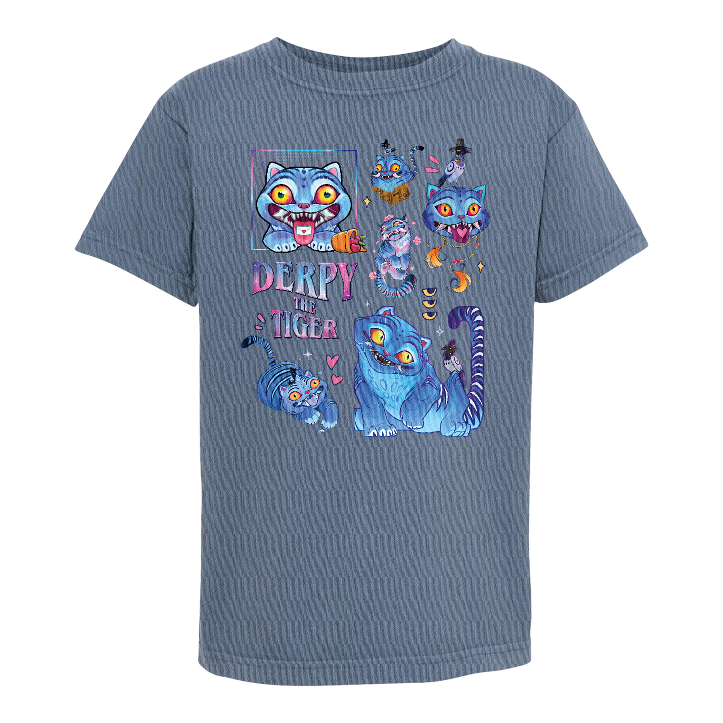 Derpy the Tiger Youth Shirt, Huntrix Tiger Tee, Demon Hunter Kpop Shirt, Cute Animal Kids Top, Funny Kpop Movie Gift, Huntrix Fan