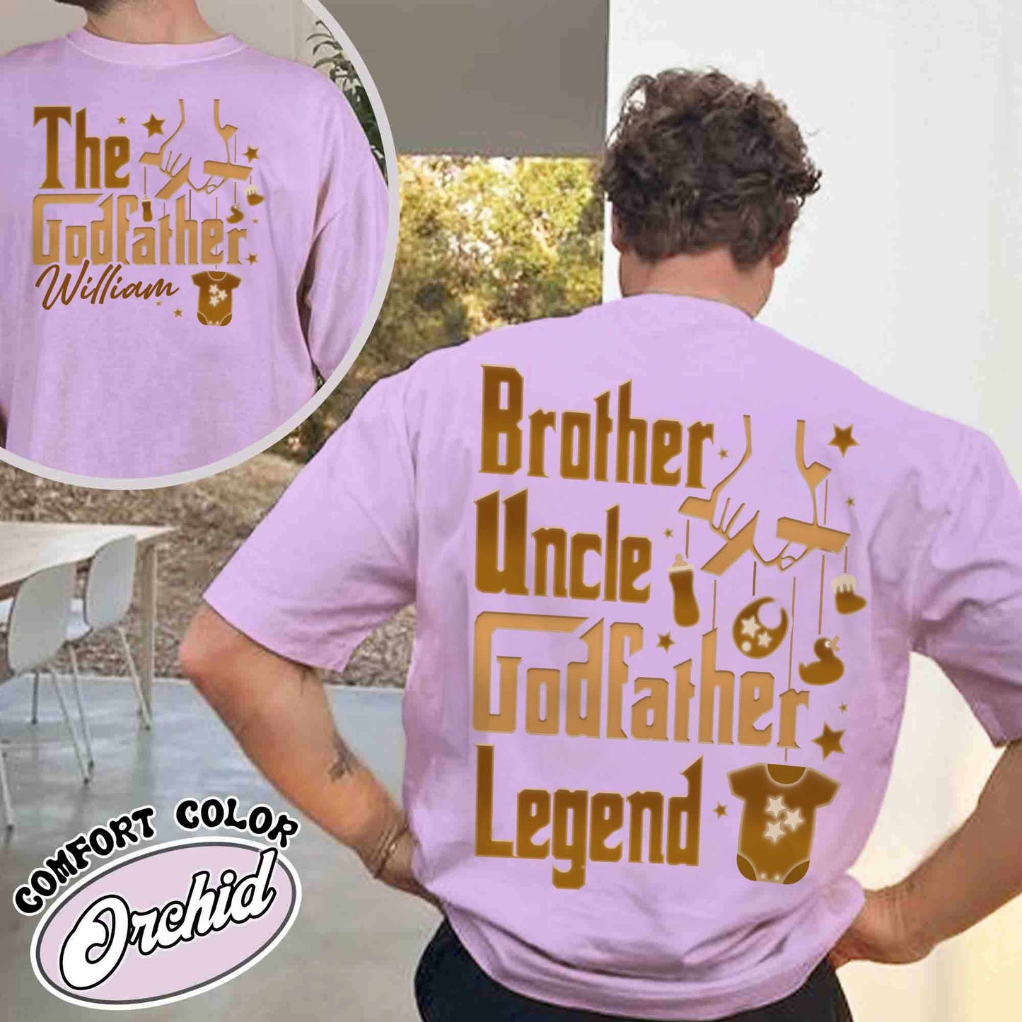 Father's Day Comfort Colors shirt,Personalized Godfather Gift, Fathers Day Gift, Dad Gift, Godfather To Be Gift