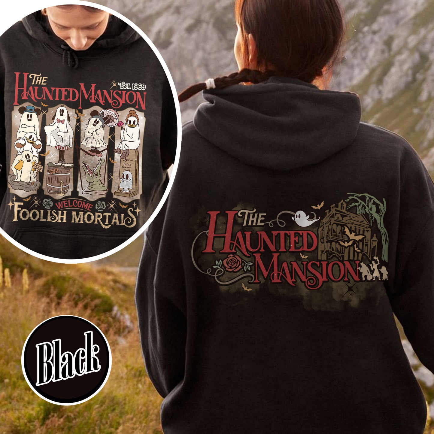Halloween Hoodie, Haunted Mansion Halloween Hoodie, Not So Scary Halloween Party Hoodie