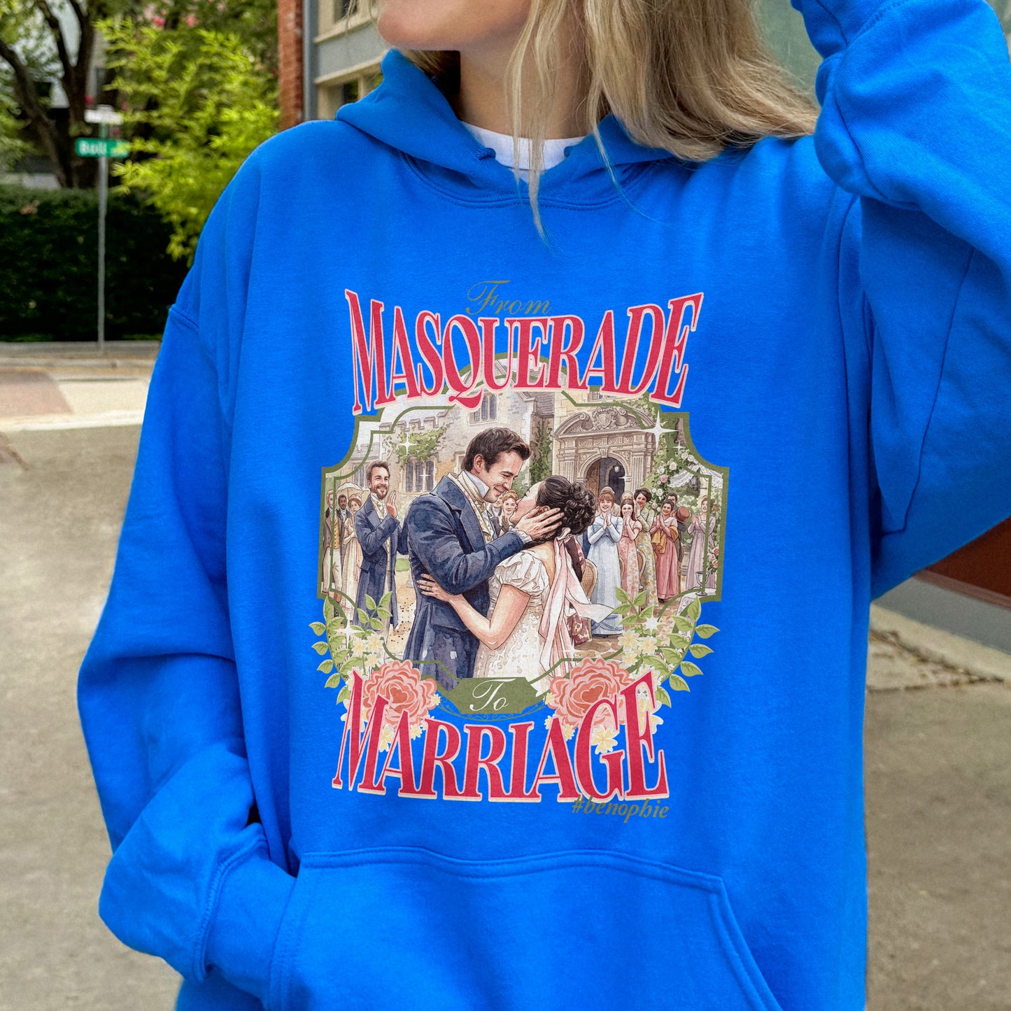 From Masquerade to Marriage #benophie Regency Wedding, Bridgerton Inspired Romance Book Lover Hoodie