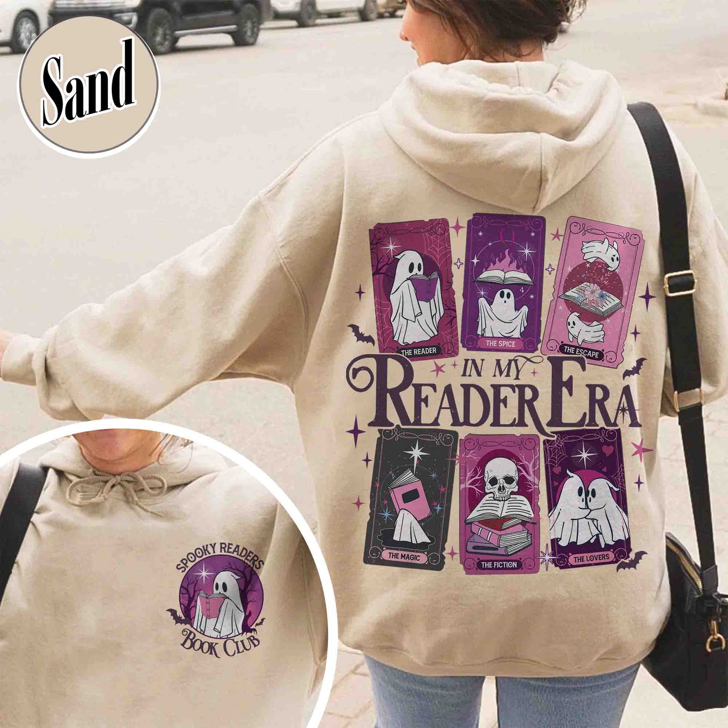 Booklover Hoodie, in My Reading Era Hoodie, Tarot Cards With Book Hoodie, Spooky Reader Hoodie