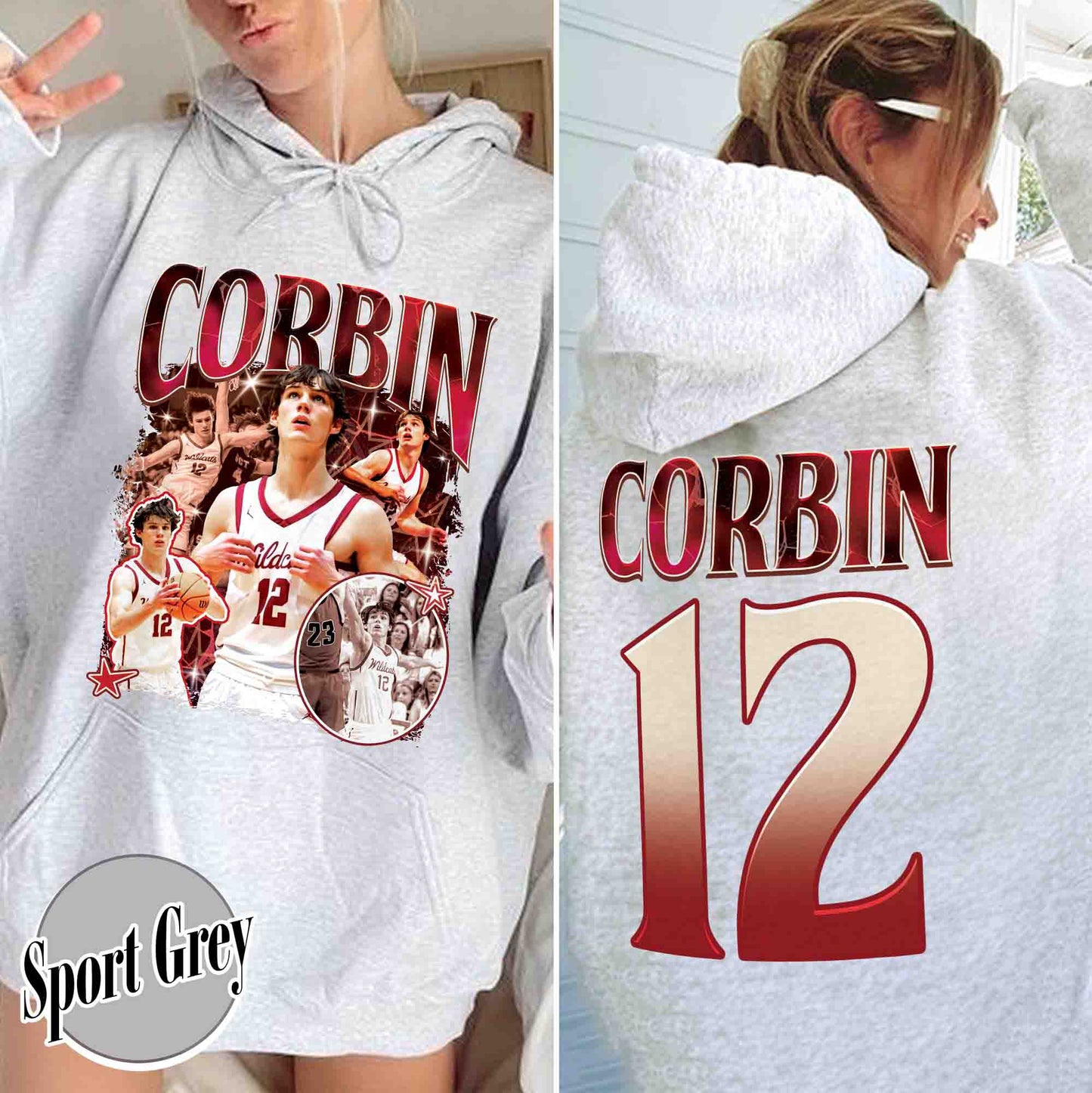 Custom Football Mom Hoodie, Football Mom Hoodie With Picture, Custom Senior Basketball Hoodie