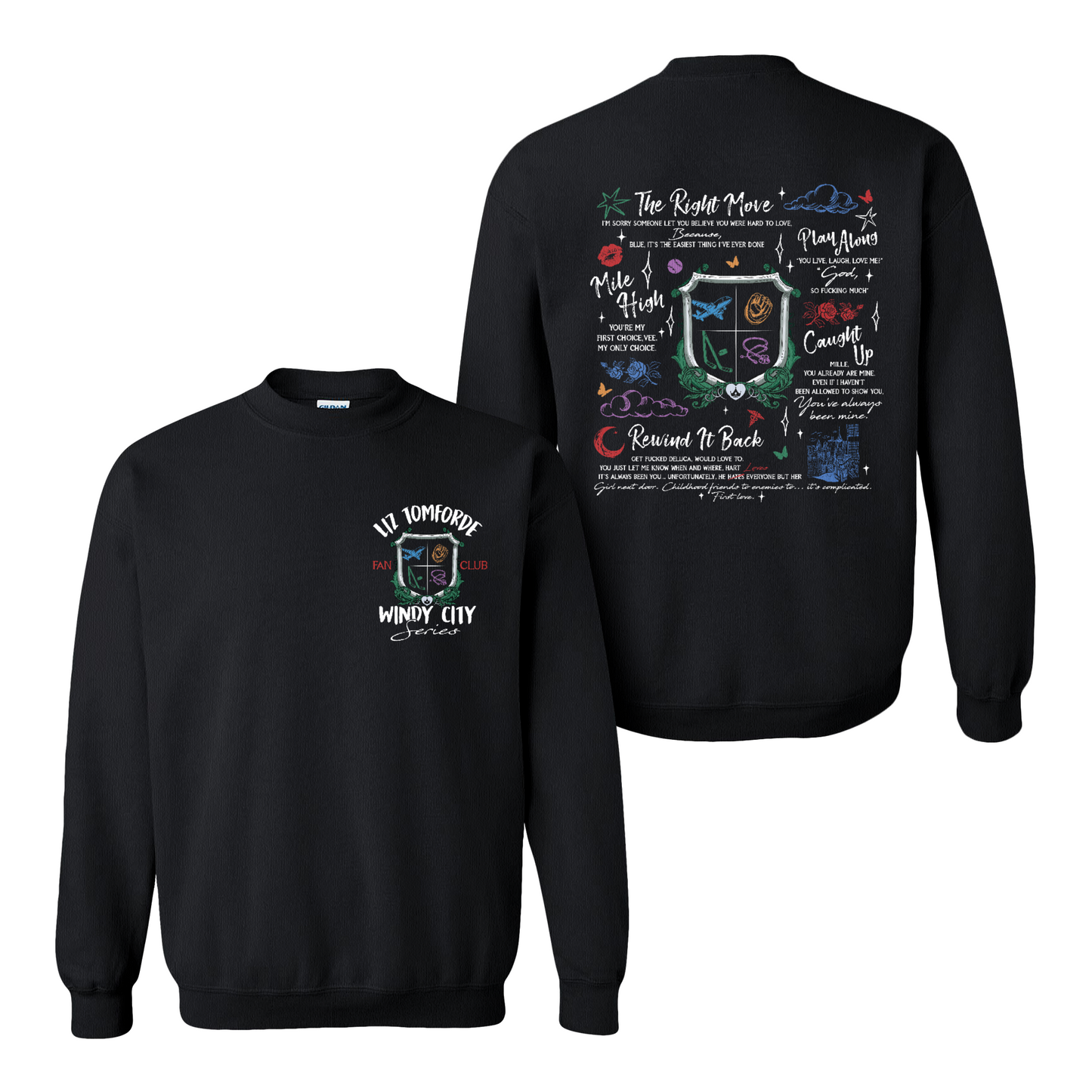 Ice Hockey Romance Sweatshirt, Windy City Series Book Sweatshirt 2 Sides, Liz Tomforde Fan Club Sweatshirt