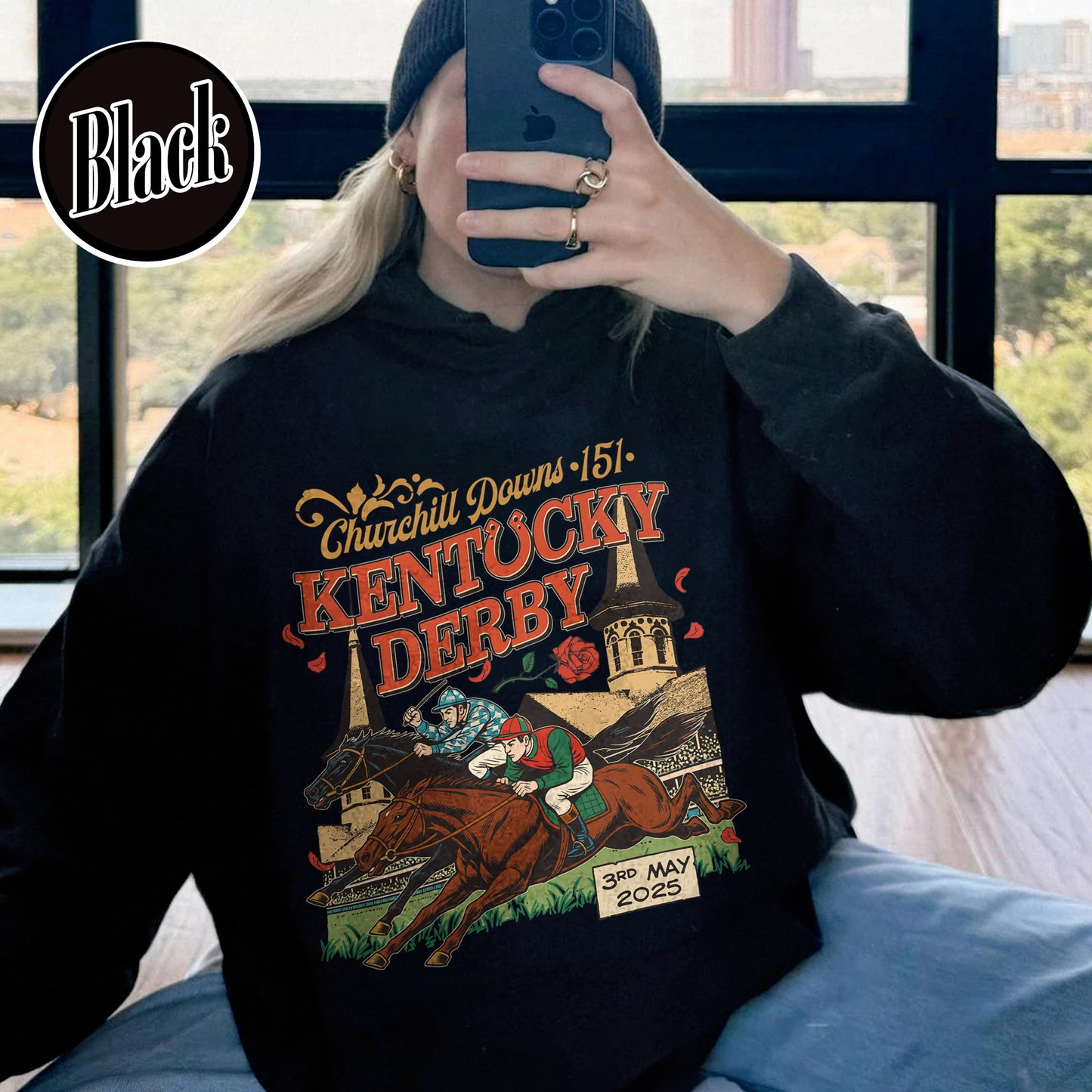 Kentucky Derby 2025 Hoodie, 151st Run for the Roses Hoodie, Horse Racing Lover Hoodie