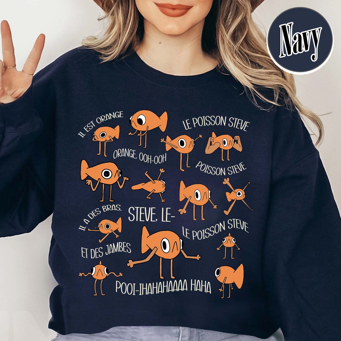 Le Poisson Steve Sweatshirt, Funny Meme Sweatshirt, Viral Meme Tiktok Sweatshirt