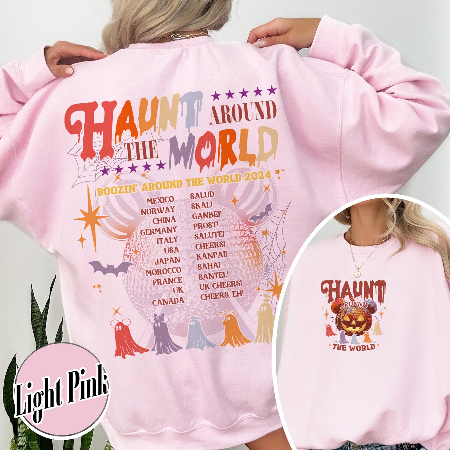 Halloween Trip Sweatshirt, Epcot Drink Around the World Sweatshirt, Haunt Around the World Sweatshirt