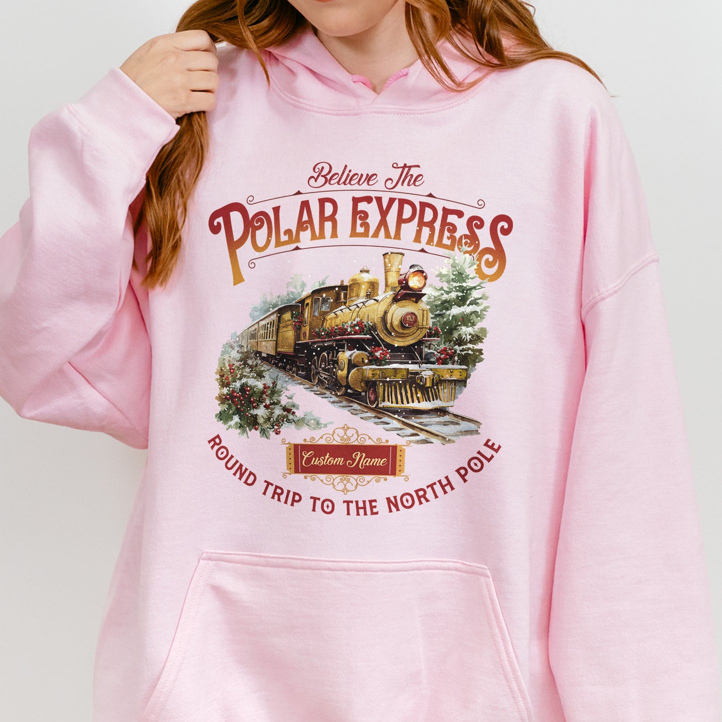 Custom Polar Express Hoodie | Believe Round Trip to the North Pole Hoodie