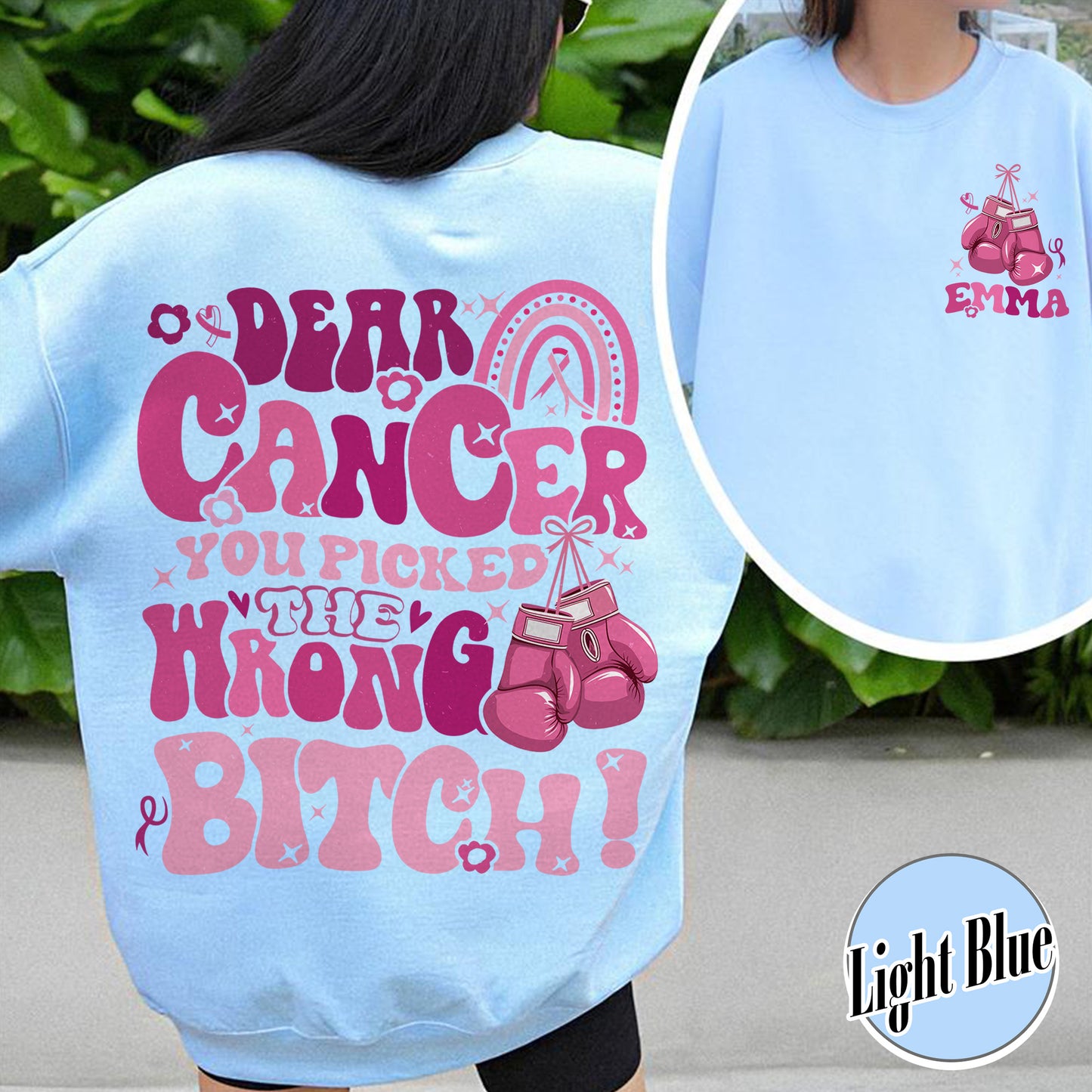Cancer Awareness Sweatshirt, Dear Cancer, You Picked the Wrong Bitch Sweatshirt, Funny Cancer Sweatshirt, Breast Cancer Support, Cancer Sweatshirt, Cancer Gift