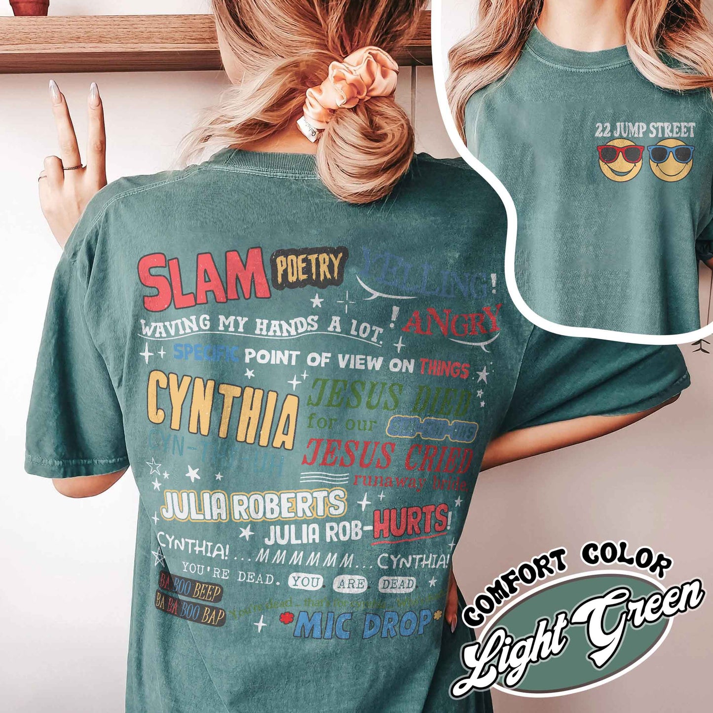 Cynthia Slam Poetry Comfort Color Shirt, T Shirt With Poetry, Funny Shirt, 22 Jumb Street Shirt, Slam Poetry Quotes