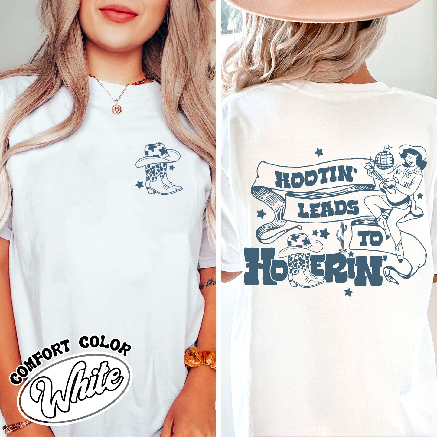 Music Lover Comfort Colors Shirt,Hootin Leads To Hollerin Shirt,Country Shirt, Trendy Shirt,Country Girl Shirt